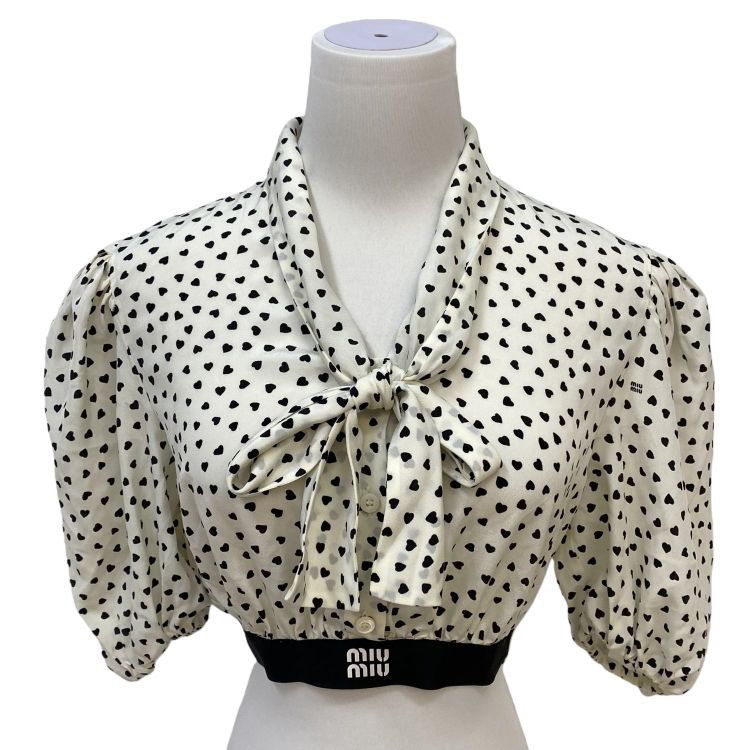 Miu Miu Miu Miu Heart Print Blouse Size 36 Size XS / US 0-2 / IT 36-38 - 1 Thumbnail