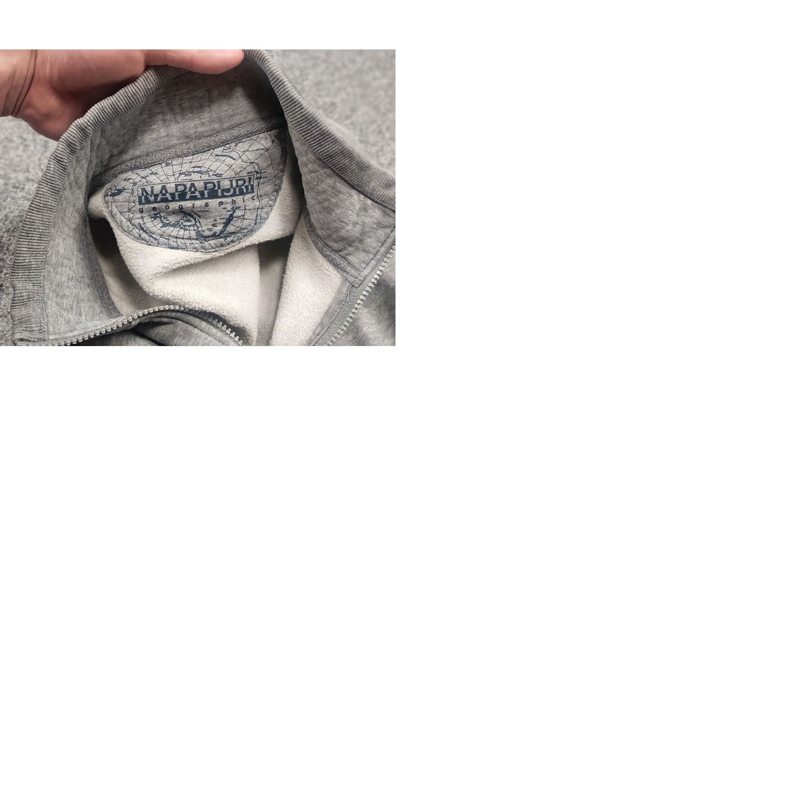 Napapijri Napapijri Balys Full Gray Big Logo Full Zip up Cotton Pullover Sweatshirt M Mens Gray Logo 90s Designer Size US M / EU 48-50 / 2 - 10 Thumbnail