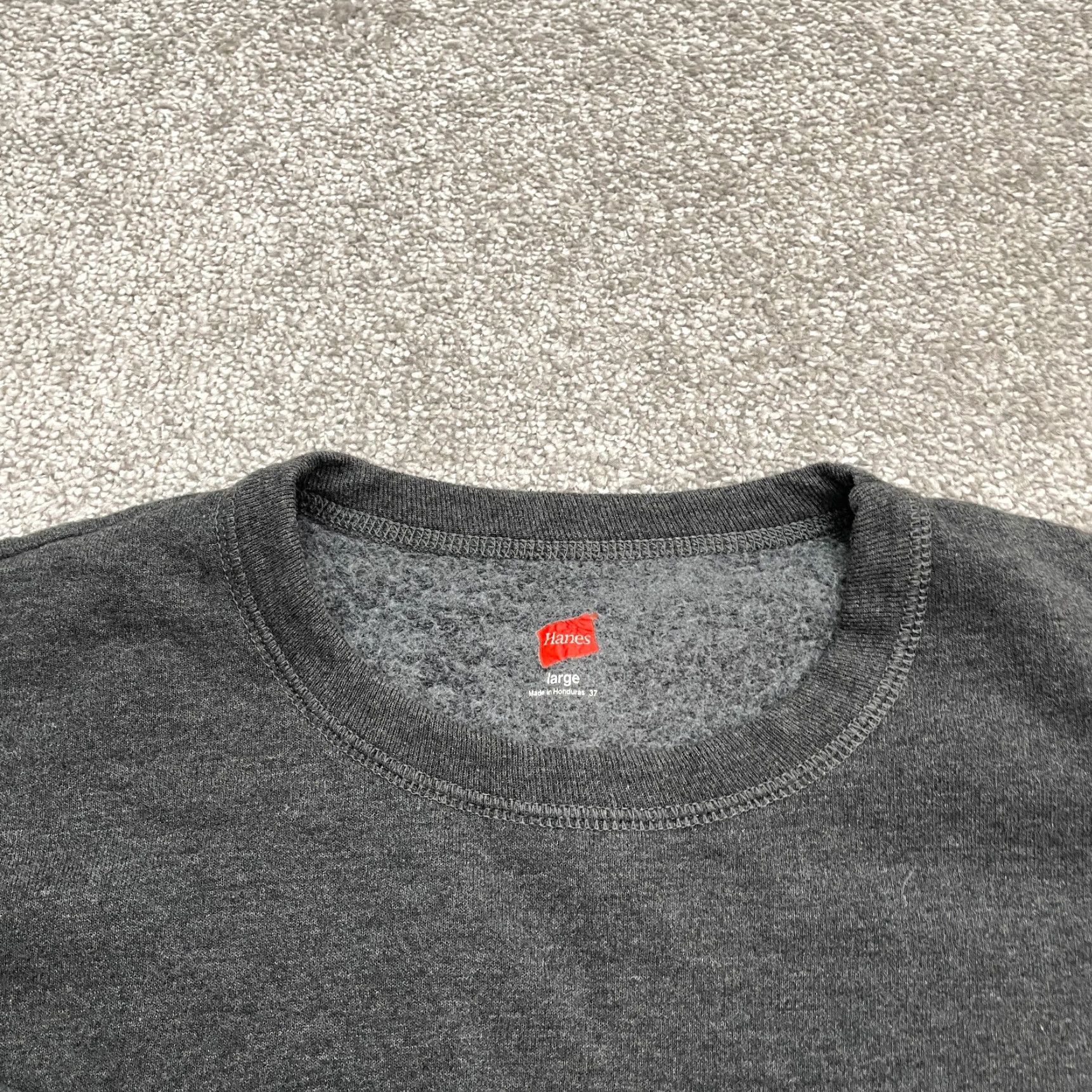 Hanes Hanes Pullover Sweatshirt Mens Large Gray Cotton Polyester Crew Neck Fleece Casual Outdoor Size US L / EU 52-54 / 3 - 3 Thumbnail