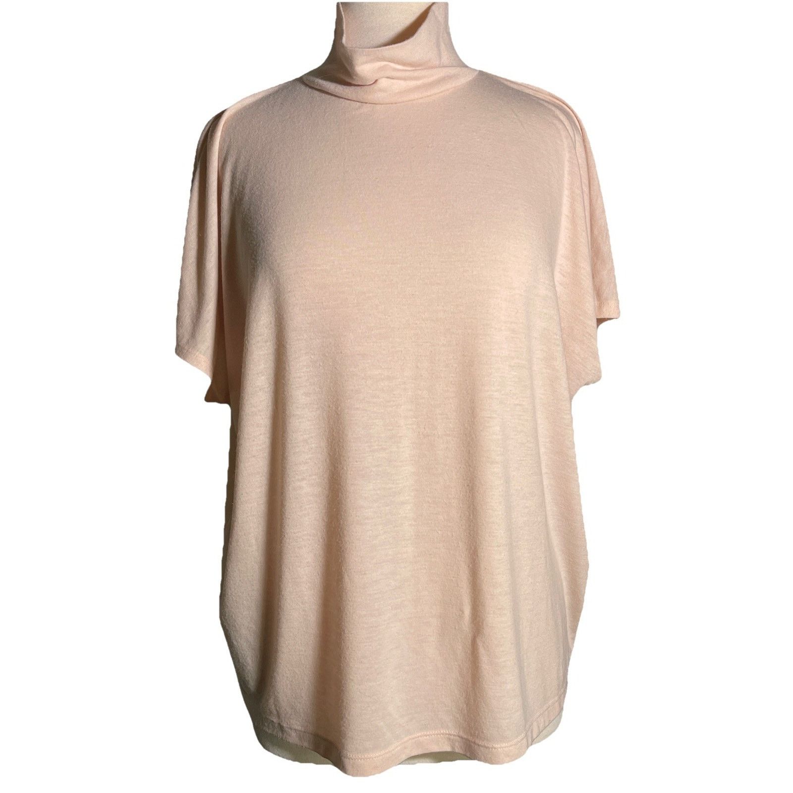 Ann Taylor Ann Taylor Loft Outlet M Peach Mock Turtleneck Short Sleeve Size M / US 6-8 / IT 42-44 - 1 Thumbnail