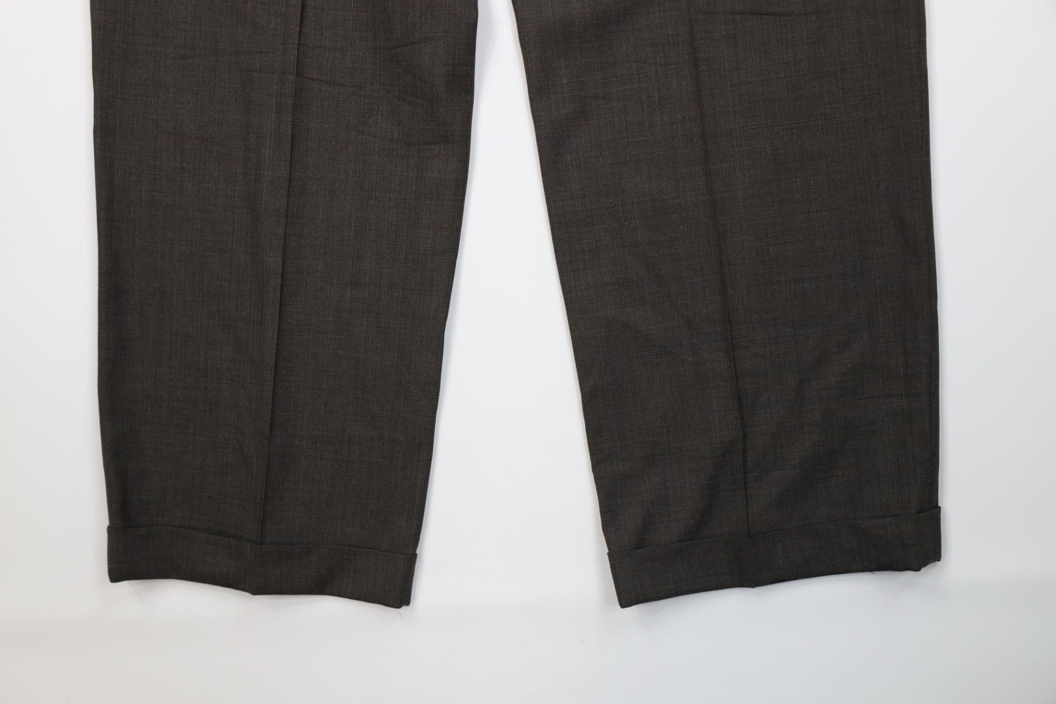 Vintage Vintage 70s Streetwear Knit Wide Leg Chino Pants Brown Plaid Size US 36 / EU 52 - 12 Thumbnail