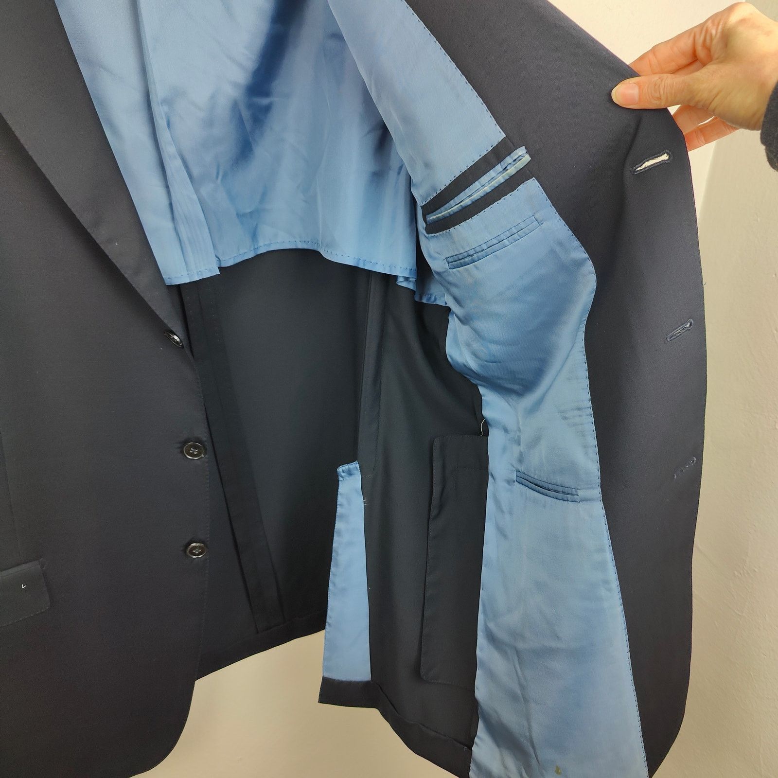 Ermenegildo Zegna Ermenegildo Zegna Blazer Mens 46L Navy Blue 100% Wool Size 46L - 6 Thumbnail