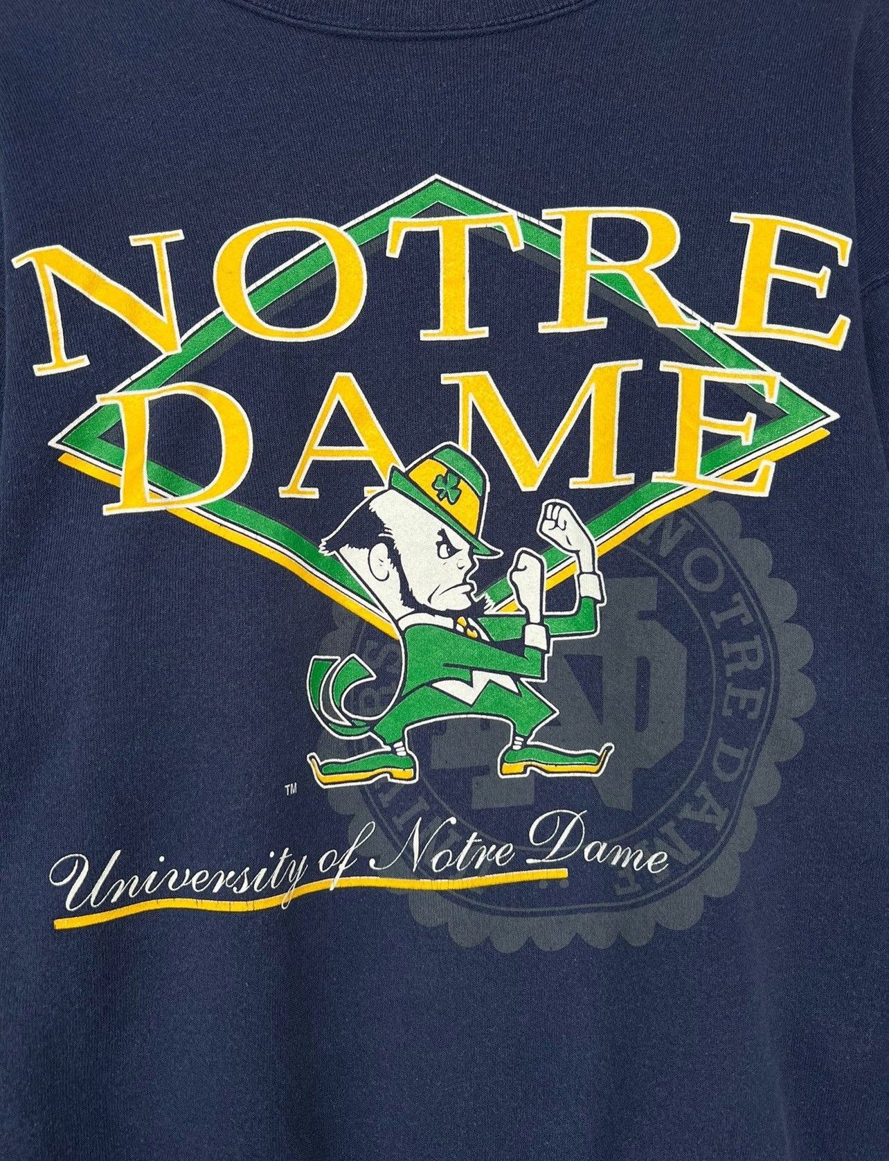 NFL × Vintage Vintage 90s University Of Notre Dame Blue Sweatshirt Size US L / EU 52-54 / 3 - 4 Thumbnail