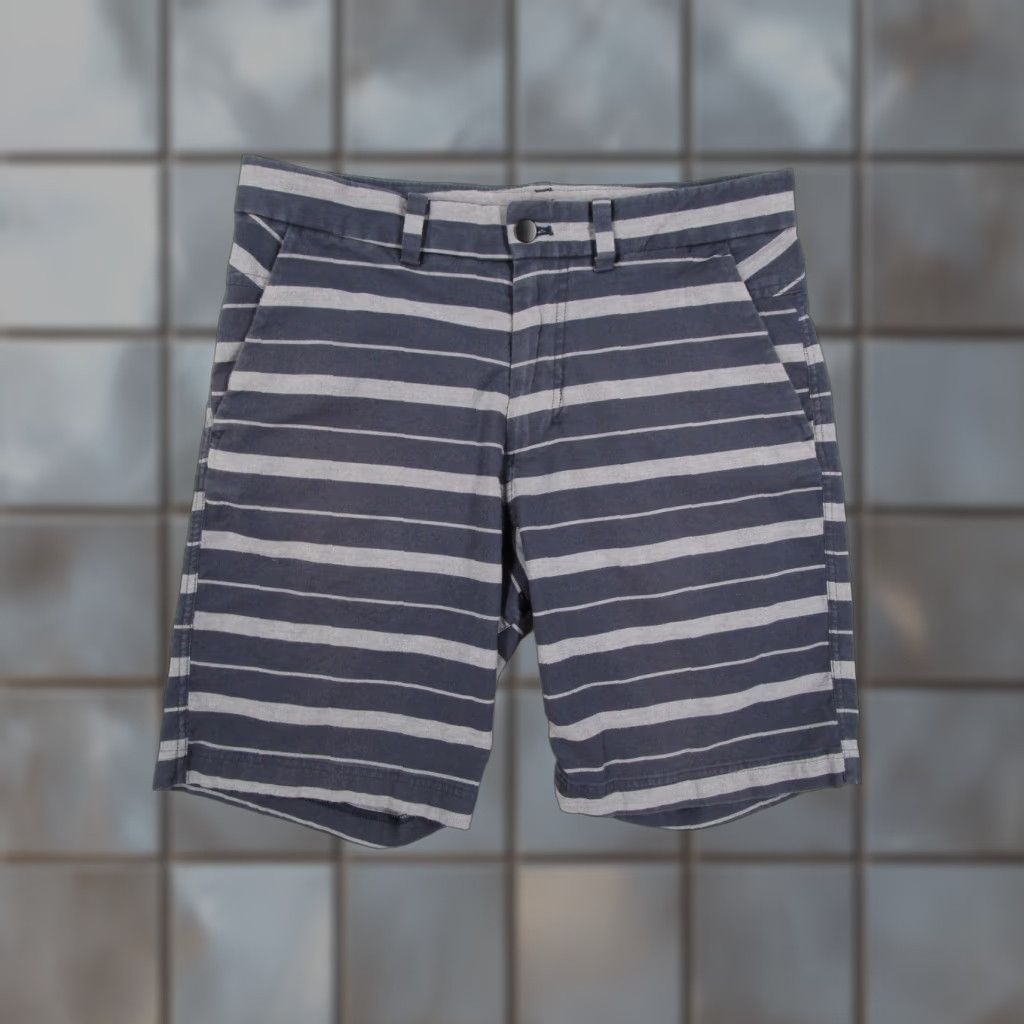 Lululemon Lululemon Commission Short Mens 32 Gray Navy Stripe Chino Zip Pocket Twill Size US 32 / EU 48 - 1 Thumbnail