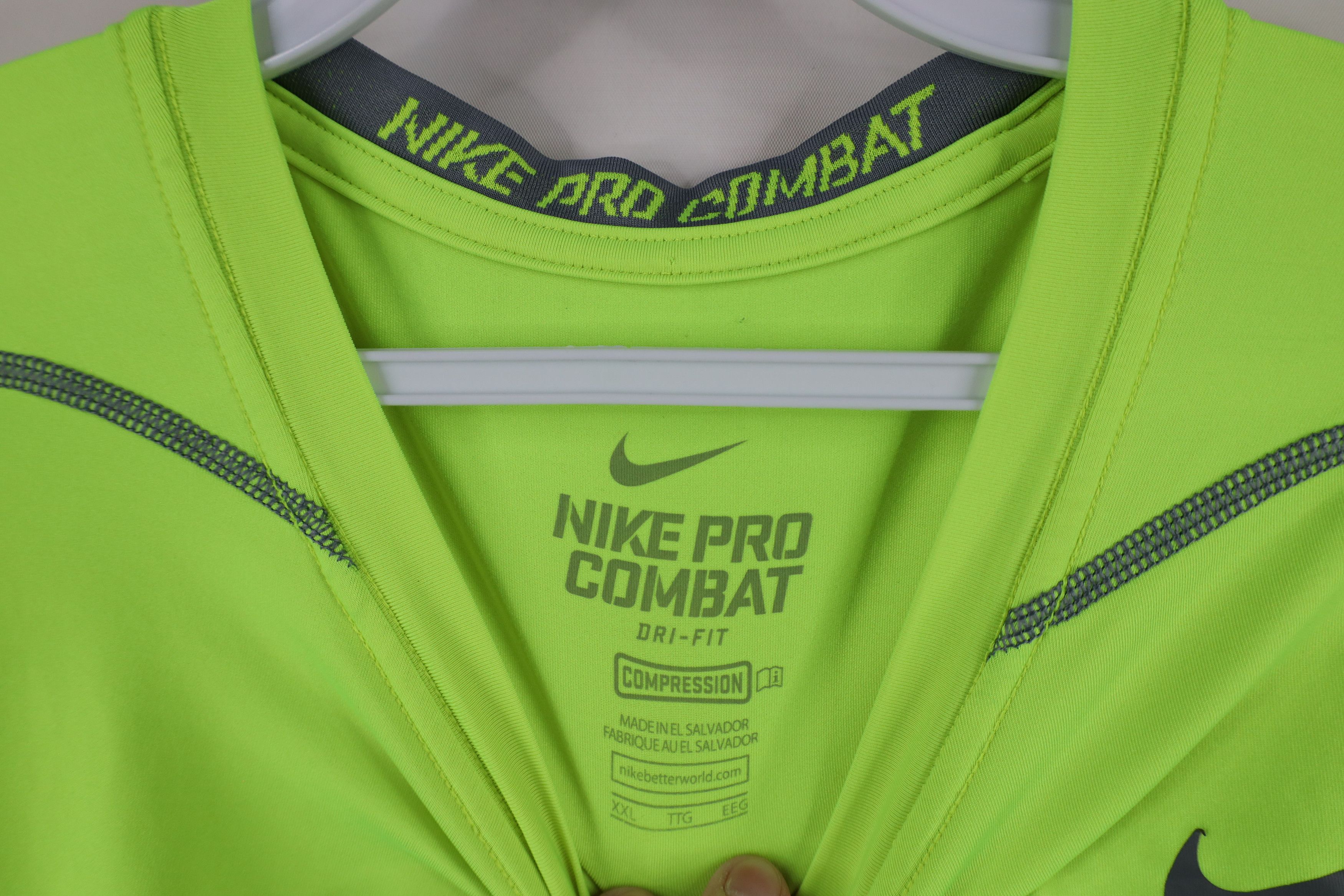 Nike × Vintage Nike Pro Combat Sleeveless Muscle Training T-Shirt Volt Size US XXL / EU 58 / 5 - 9 Thumbnail