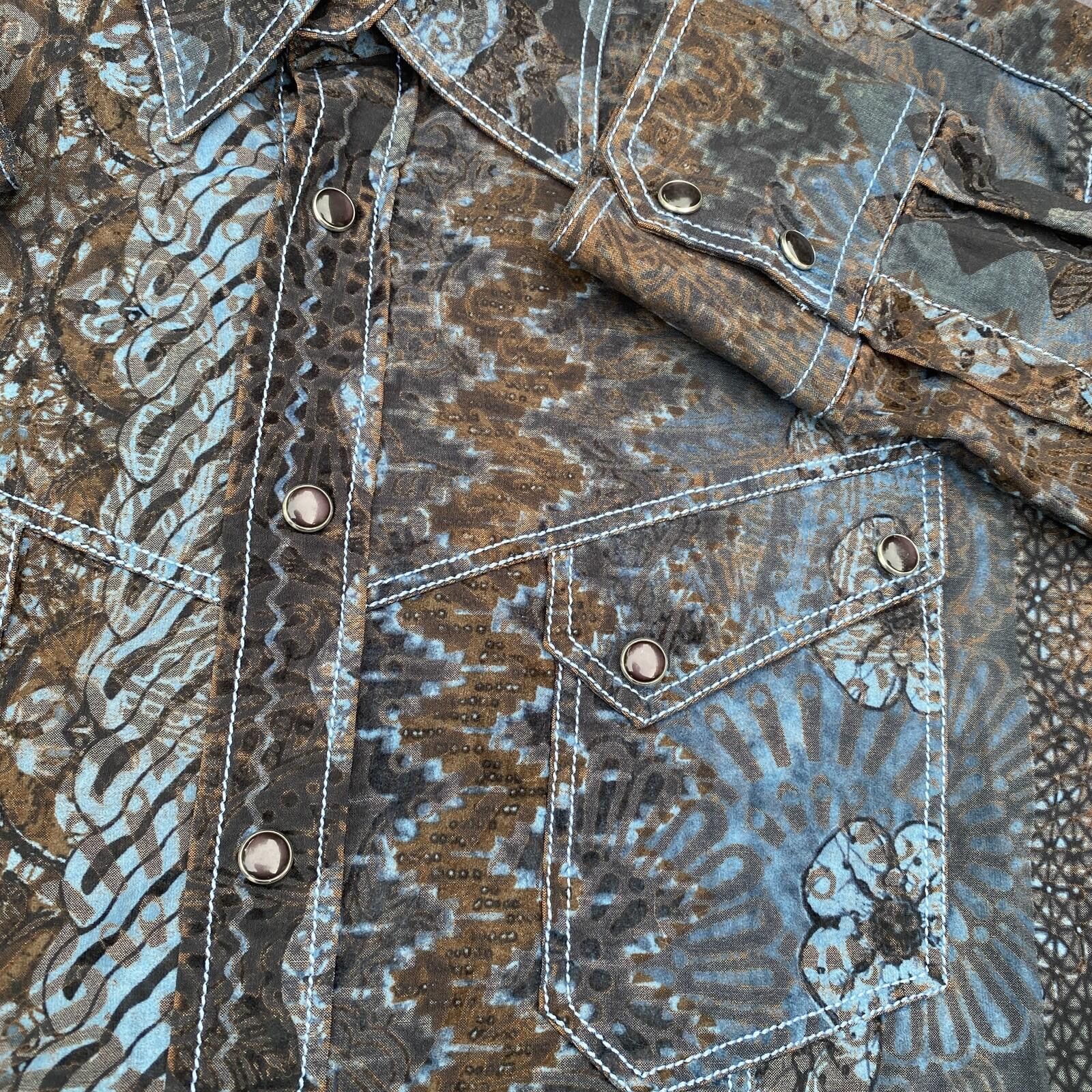 Other Georg Roth Pearl Snap Shirt Men Large Blue Western Cowboy Size US L / EU 52-54 / 3 - 5 Thumbnail