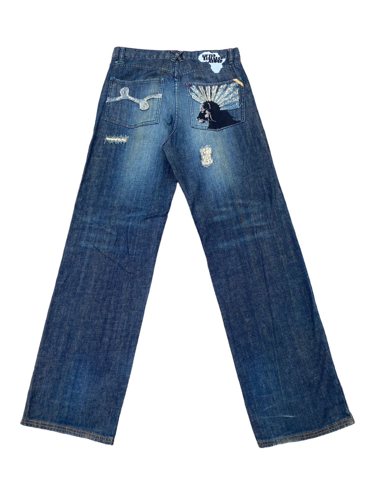 Japanese Brand LNG Pocket Logo Distressed Pant Size US 33 - 1 Thumbnail
