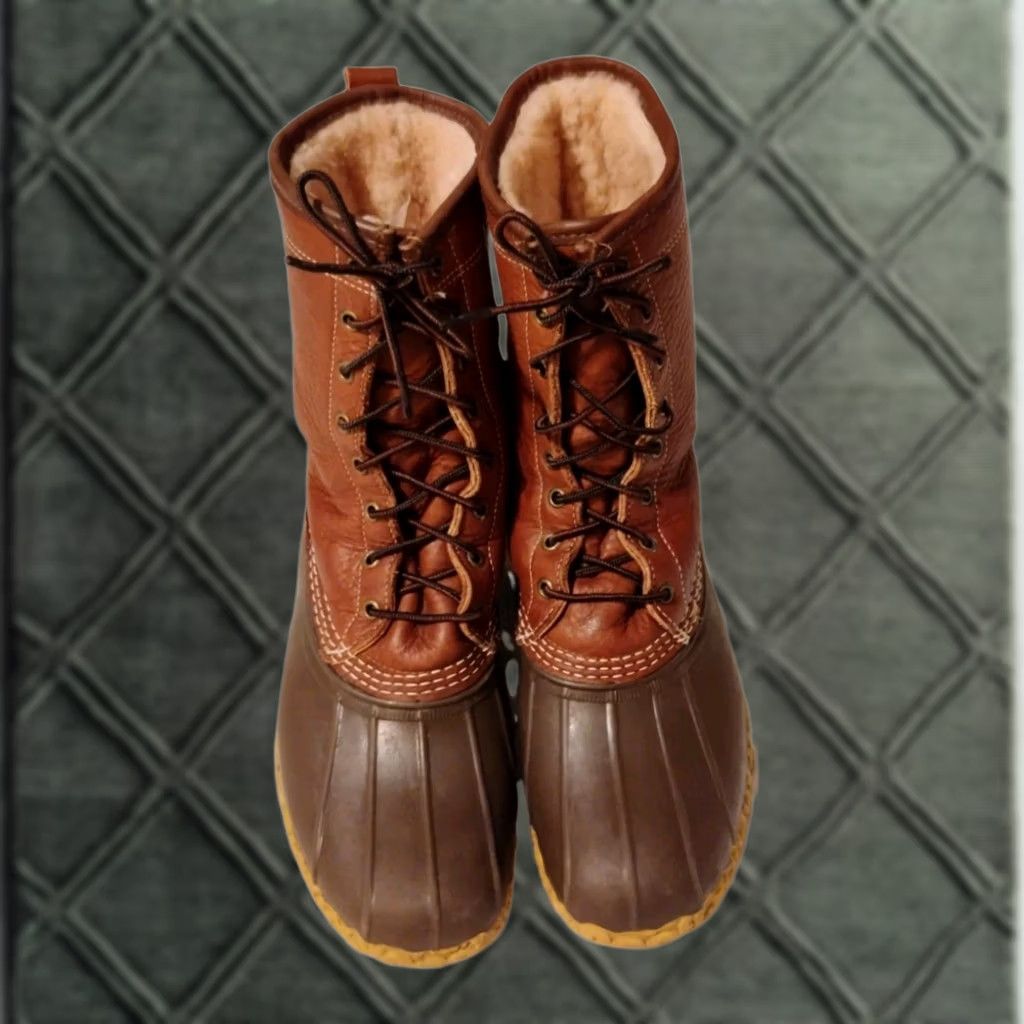 Vintage L.L. Bean Boots Men 11 Brown Leather Moc Toe  display picture 3