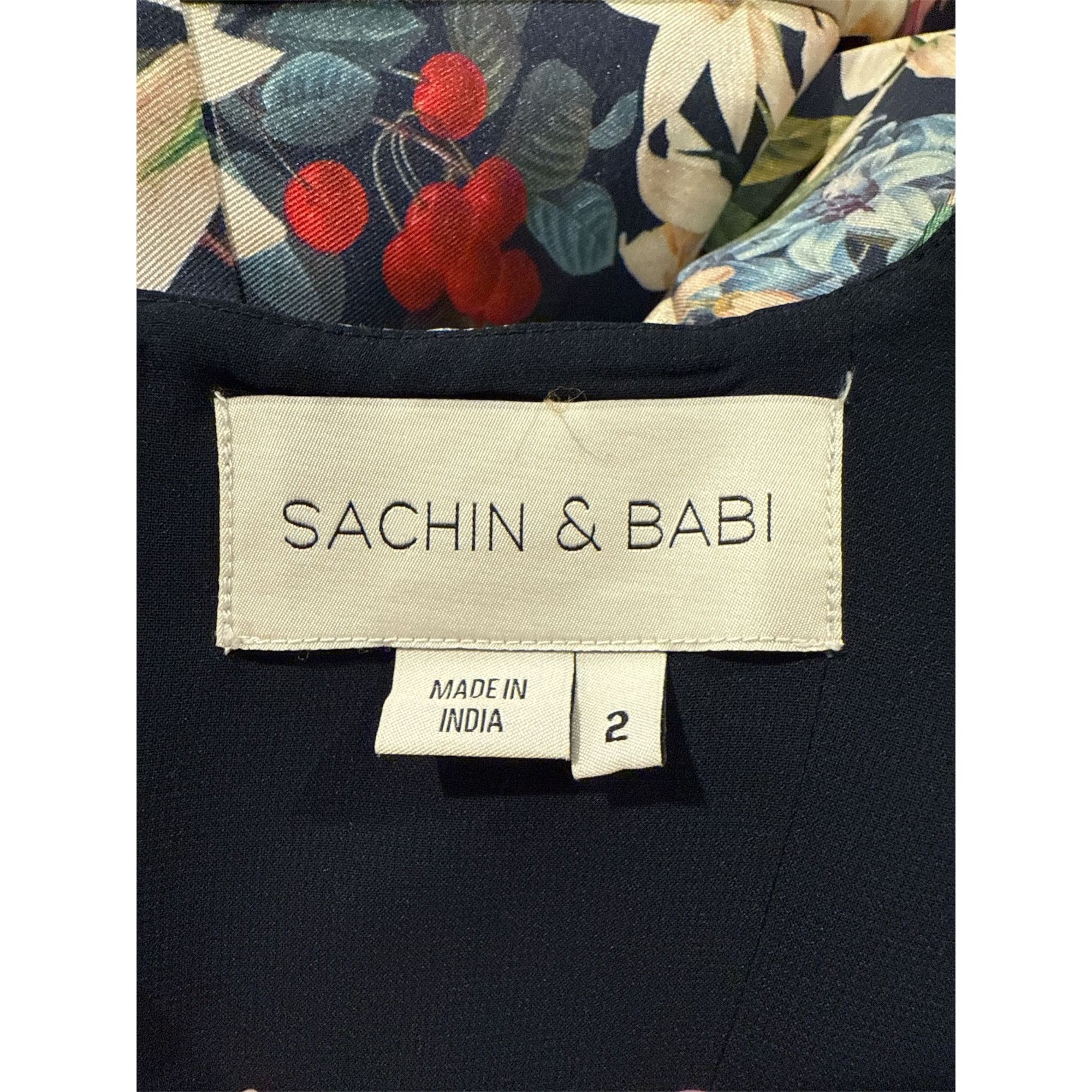Sachin & Babi SACHIN & BABI Mia Fruit and Floral Print Cocktail Tea Length Size XS / US 0-2 / IT 36-38 - 8 Thumbnail