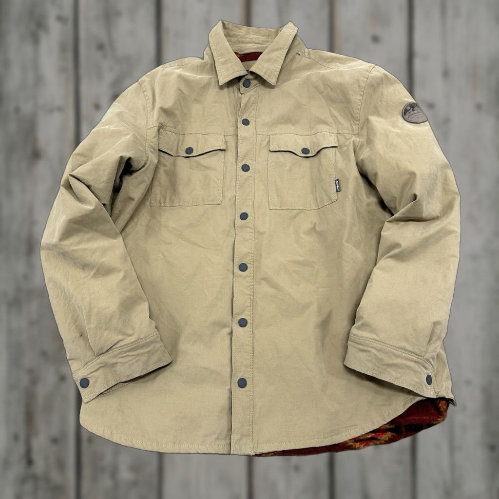 Eddie Bauer VINTAGE Eddie Bauer Aztec Lined Button Down Snap Shirt Jacket Khaki Men's Large L NICE! Size US L / EU 52-54 / 3 - 1 Thumbnail