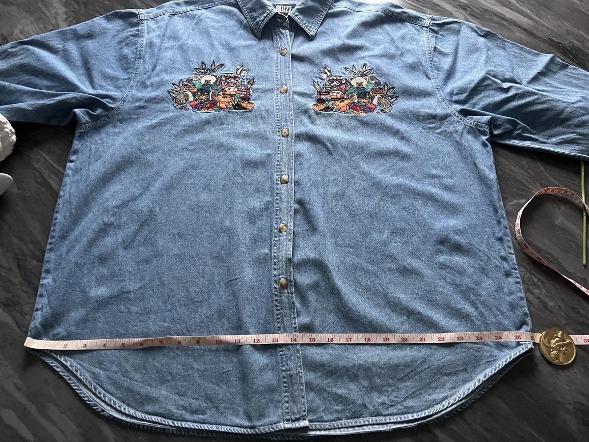 Vintage Quizz : New York Denim Bear Fruit Embroidered Size 3XL / US 20-22 - 8 Thumbnail