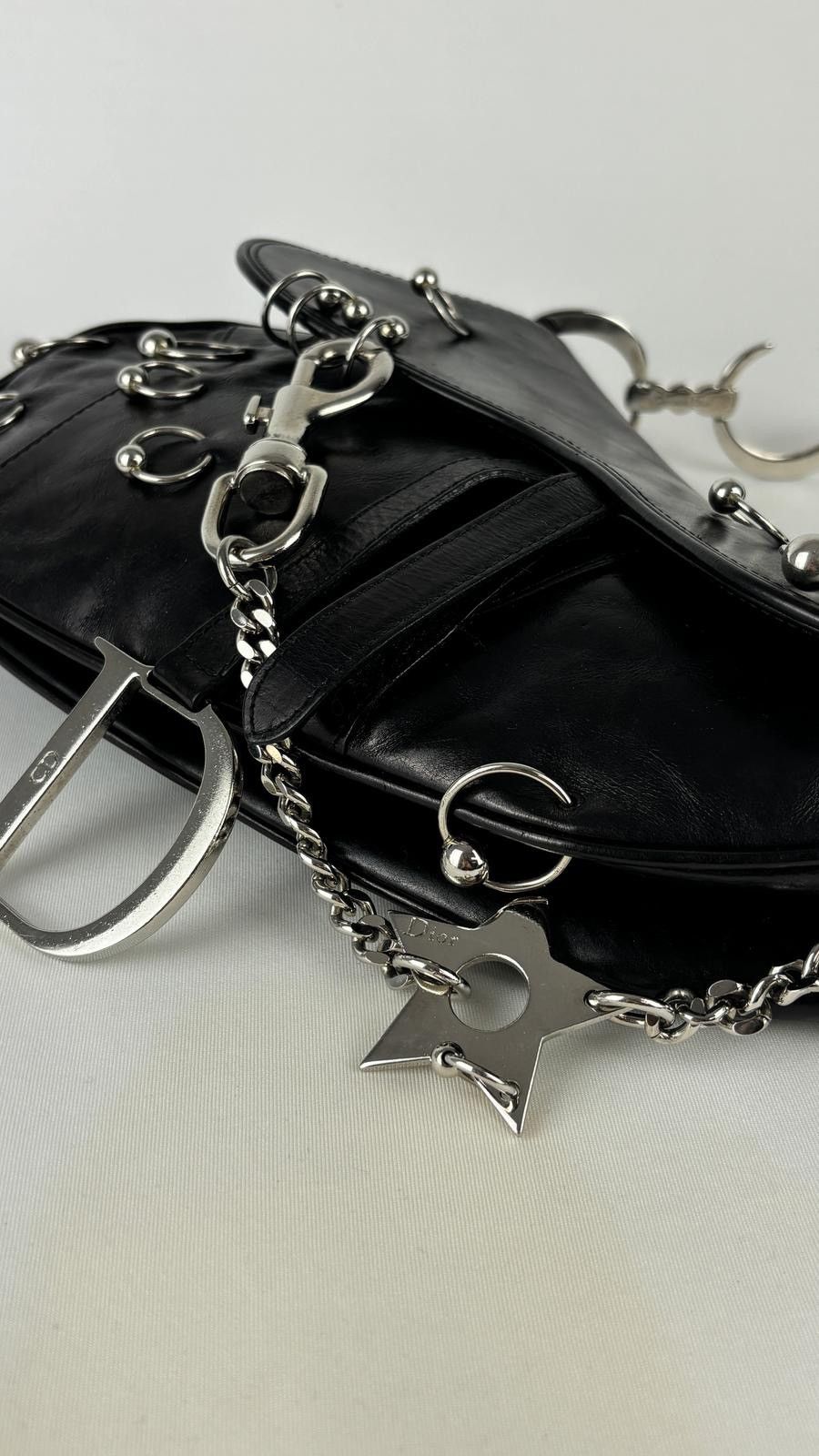 Dior Dior Punk Black Leather Hardcore Saddle Bag Size ONE SIZE - 18 Thumbnail