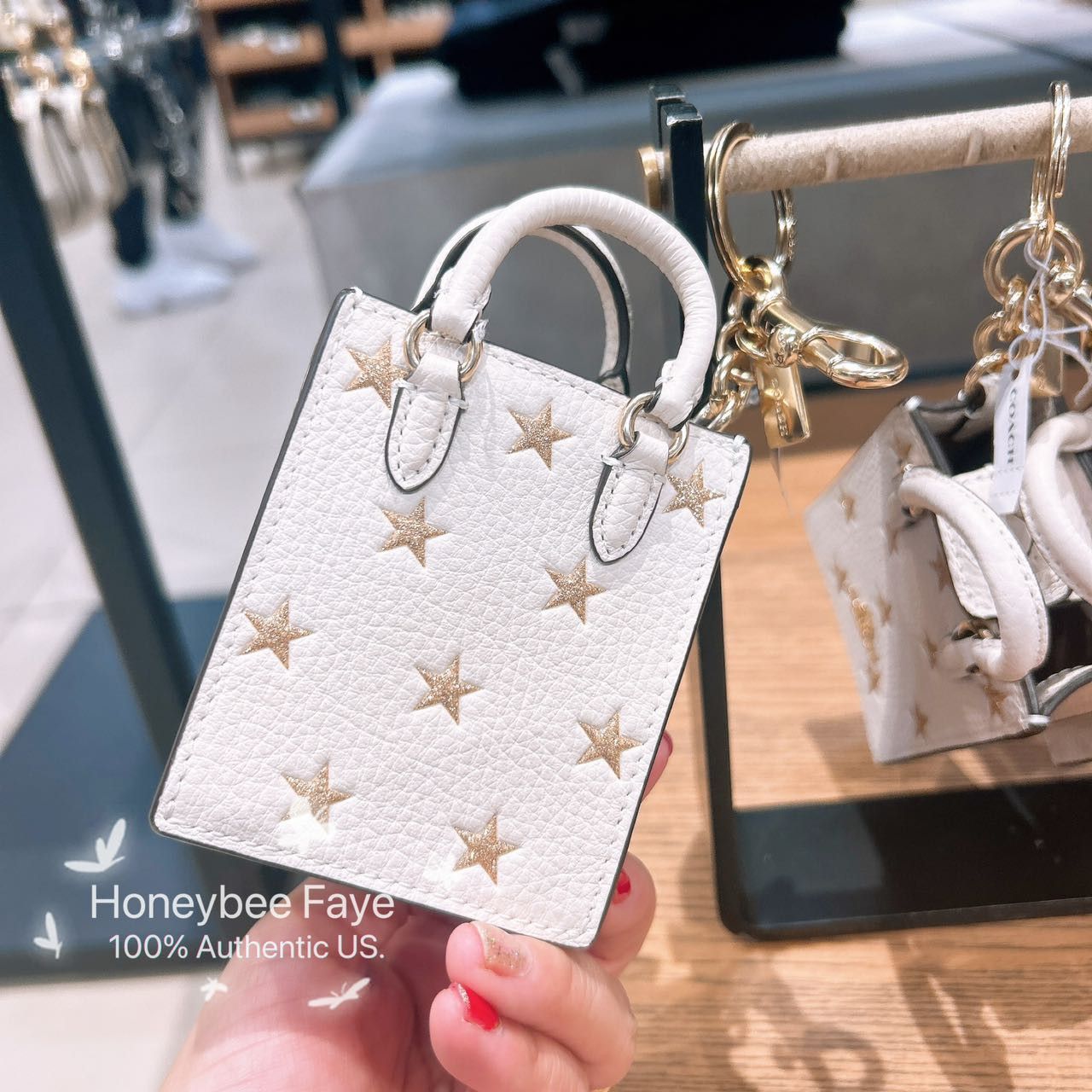 Coach North/South Mini Tote Bag Charm With Star Print CX074 Size ONE SIZE - 2 Thumbnail
