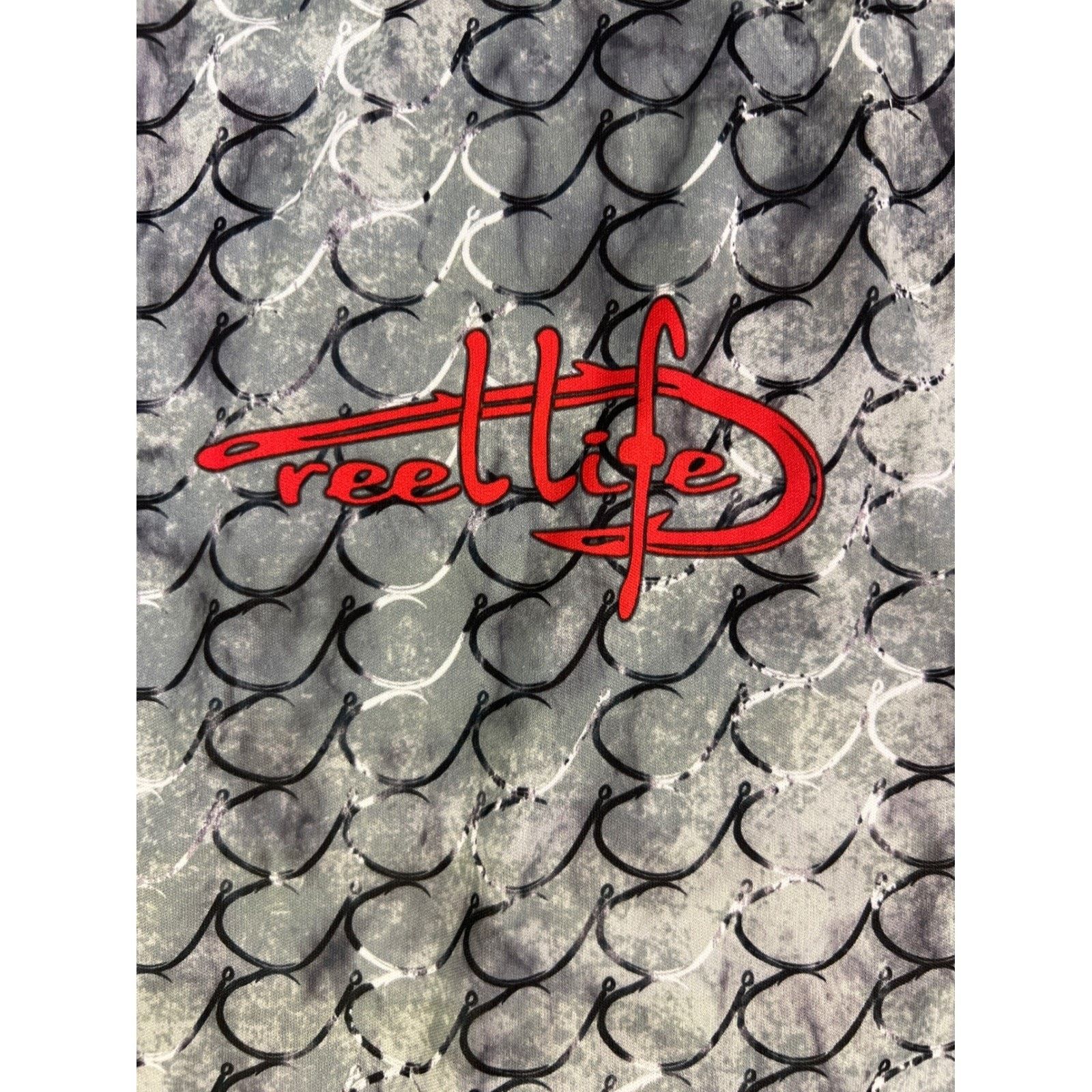 Other Reel Life Mens Long Sleeve Fishing Shirt Grey Print Logo XL Size US XL / EU 56 / 4 - 3 Thumbnail