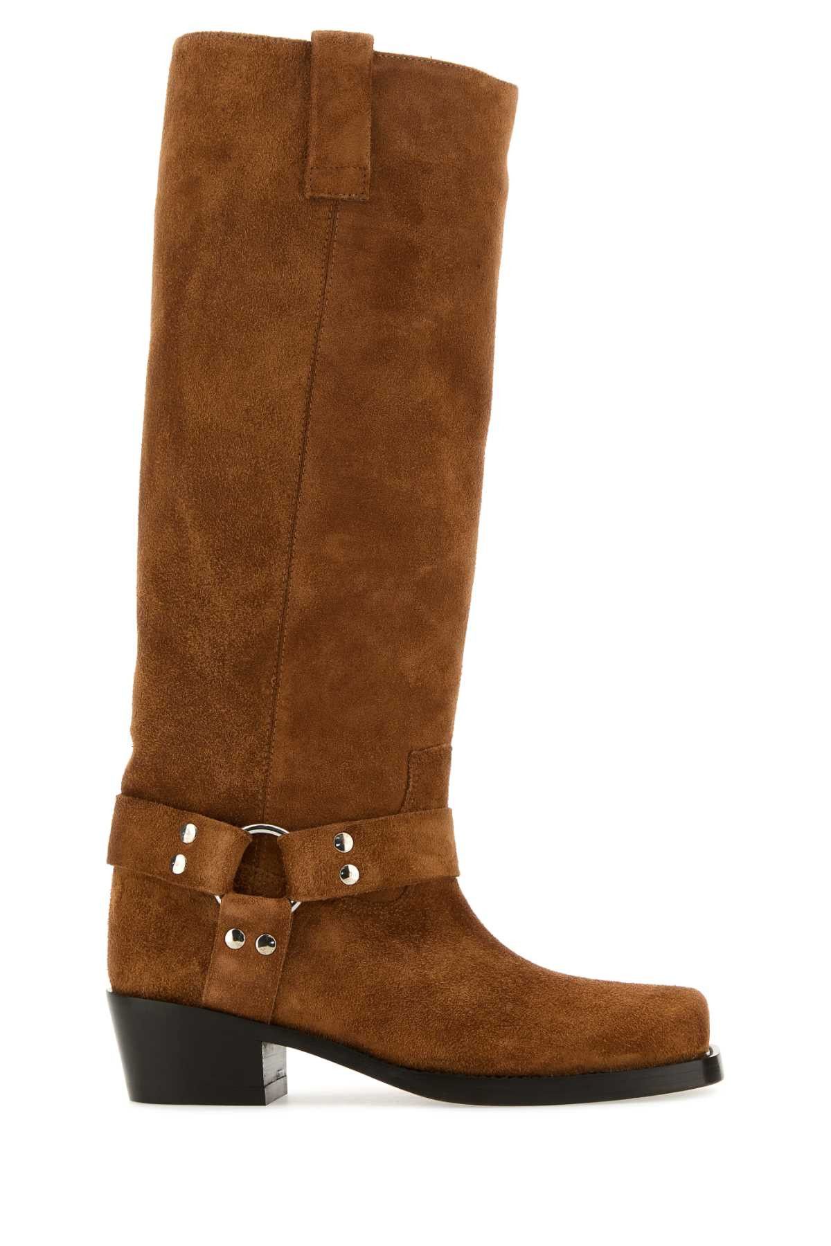 image of Paris Texas Caramel Suede Roxy Boots in Camel, Women's (Size 7)