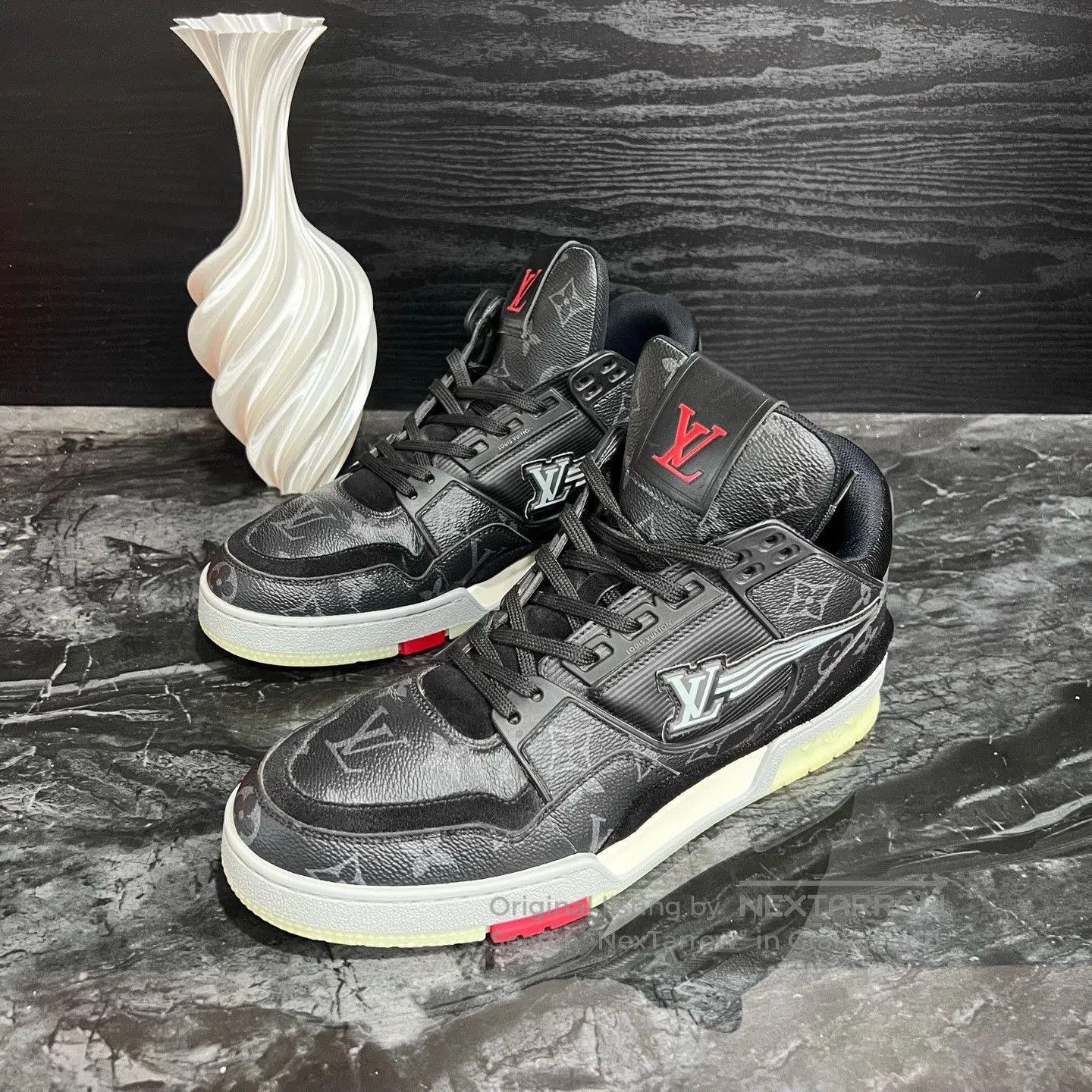 Louis Vuitton Louis Vuitton Black Monogram Trainer Sneakers. Size US 8.5 / EU 41-42 - 1 Thumbnail