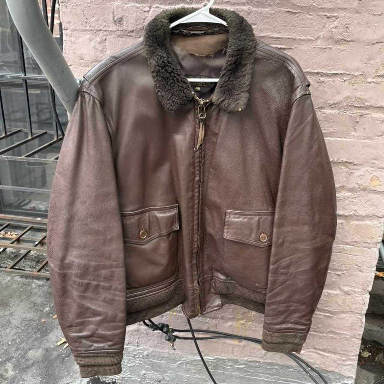 Eddie Bauer Vintage 60s 70s Brown Leather Eddie Bauer G-1 Flight Jacket Size US L / EU 52-54 / 3 - 1 Thumbnail