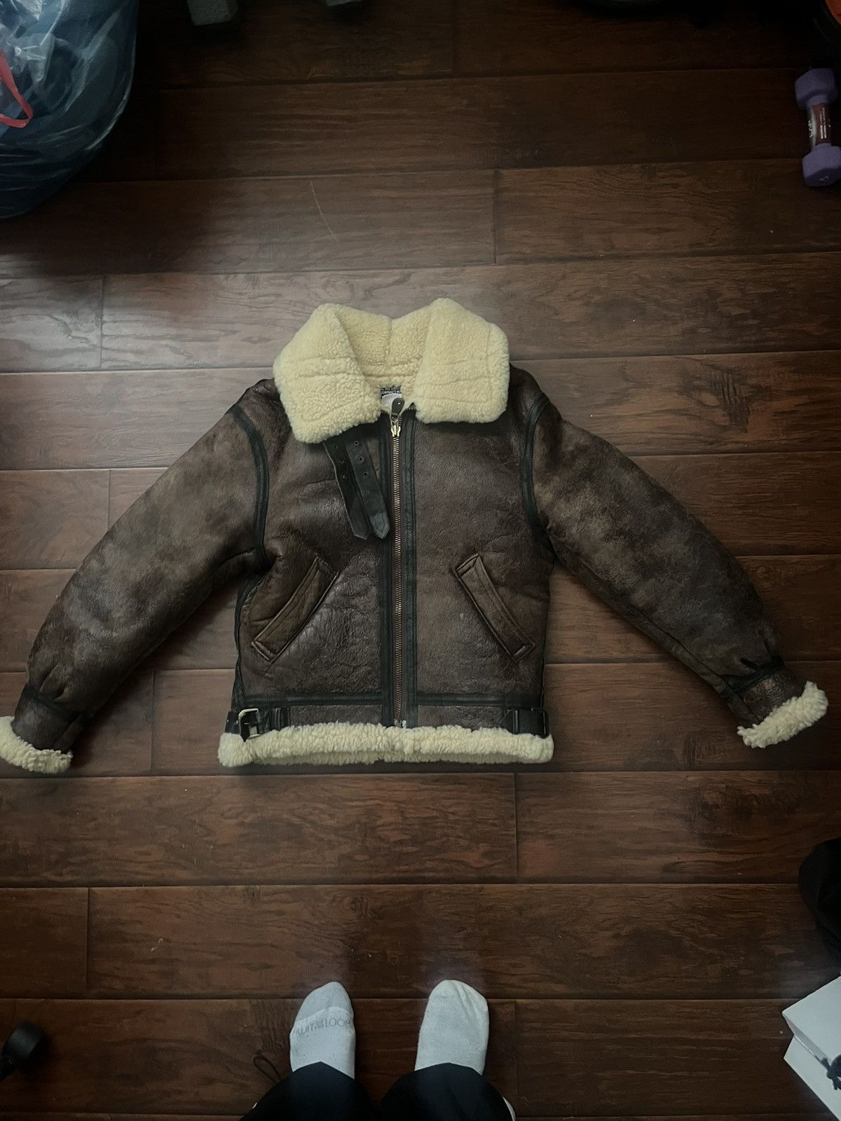 Avirex Avirex Type B-3 Men's Mouton Leather Flight Jacket Brown Size US M / EU 48-50 / 2 - 1 Thumbnail