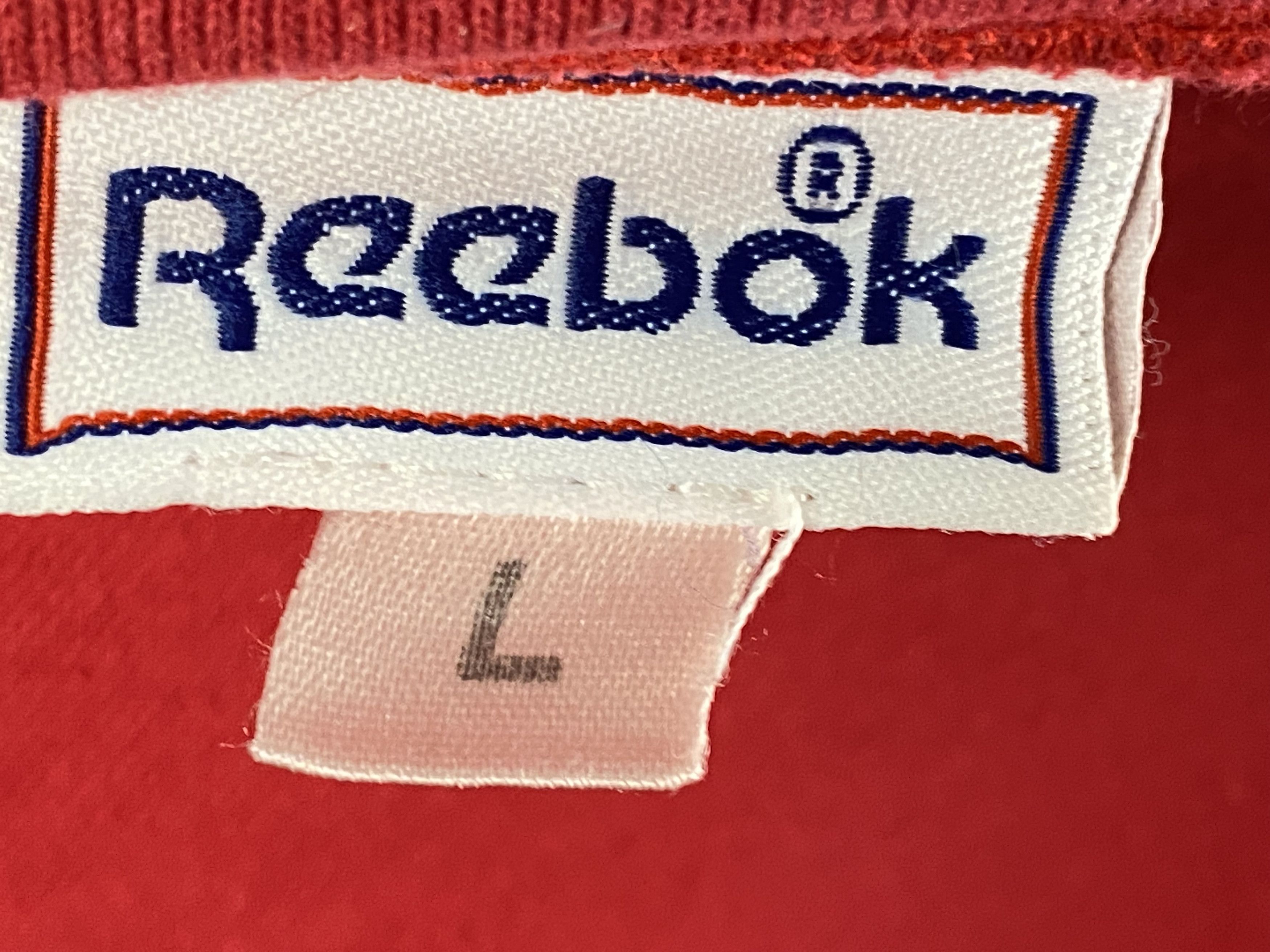 Reebok × Vintage 90s Reebok Vintage Men's Sweatshirt - L Red Cotton Blend Size US L / EU 52-54 / 3 - 6 Thumbnail