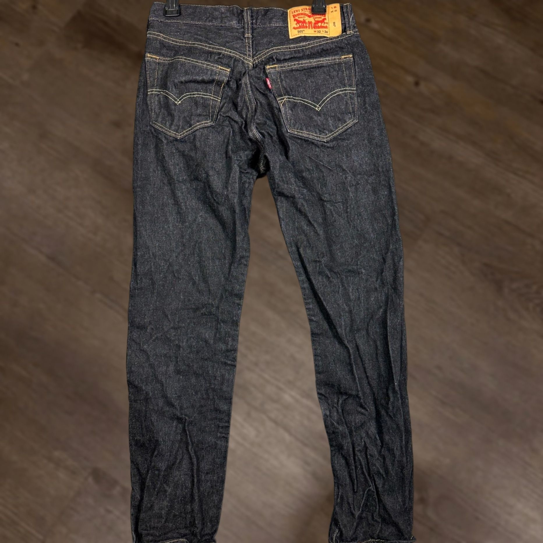 Levi's Levi's 501 Original Fit Jeans Mens 32x32 Black Straight Leg Denim Pants Size US 32 / EU 48 - 1 Thumbnail
