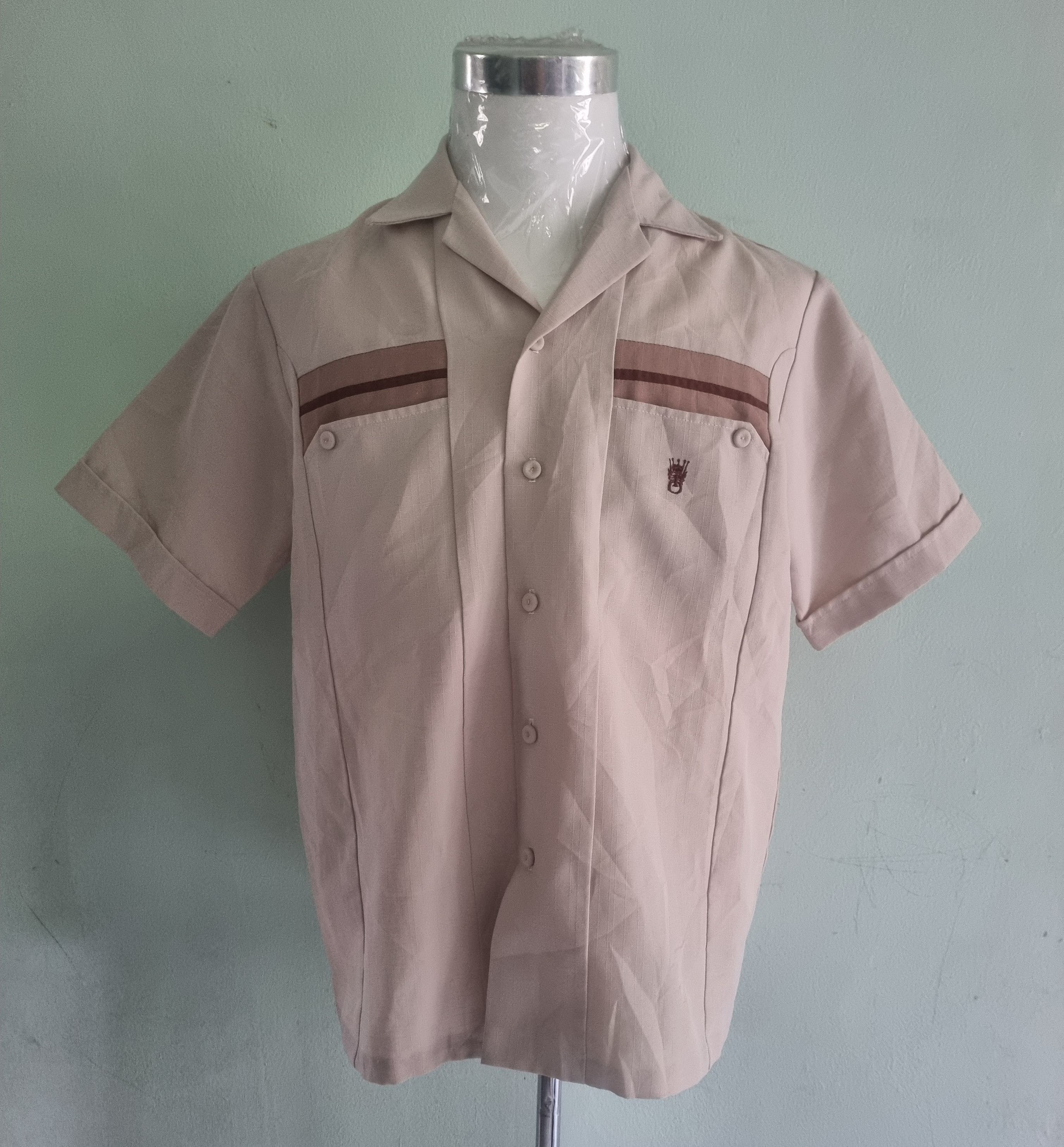 IOLANI Vtg 70s Iolani Executive Beige Hawaiian Cabana Rocky Shirt L Size US L / EU 52-54 / 3 - 1 Thumbnail