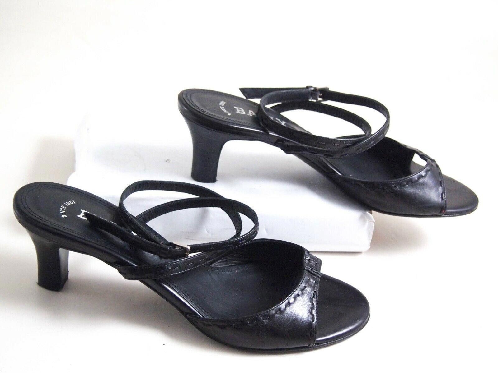 Bally Bally Mid Heel Sandals Black Leather US 5.5 EU 36 Size US 5.5 / IT 35.5 - 2 Thumbnail