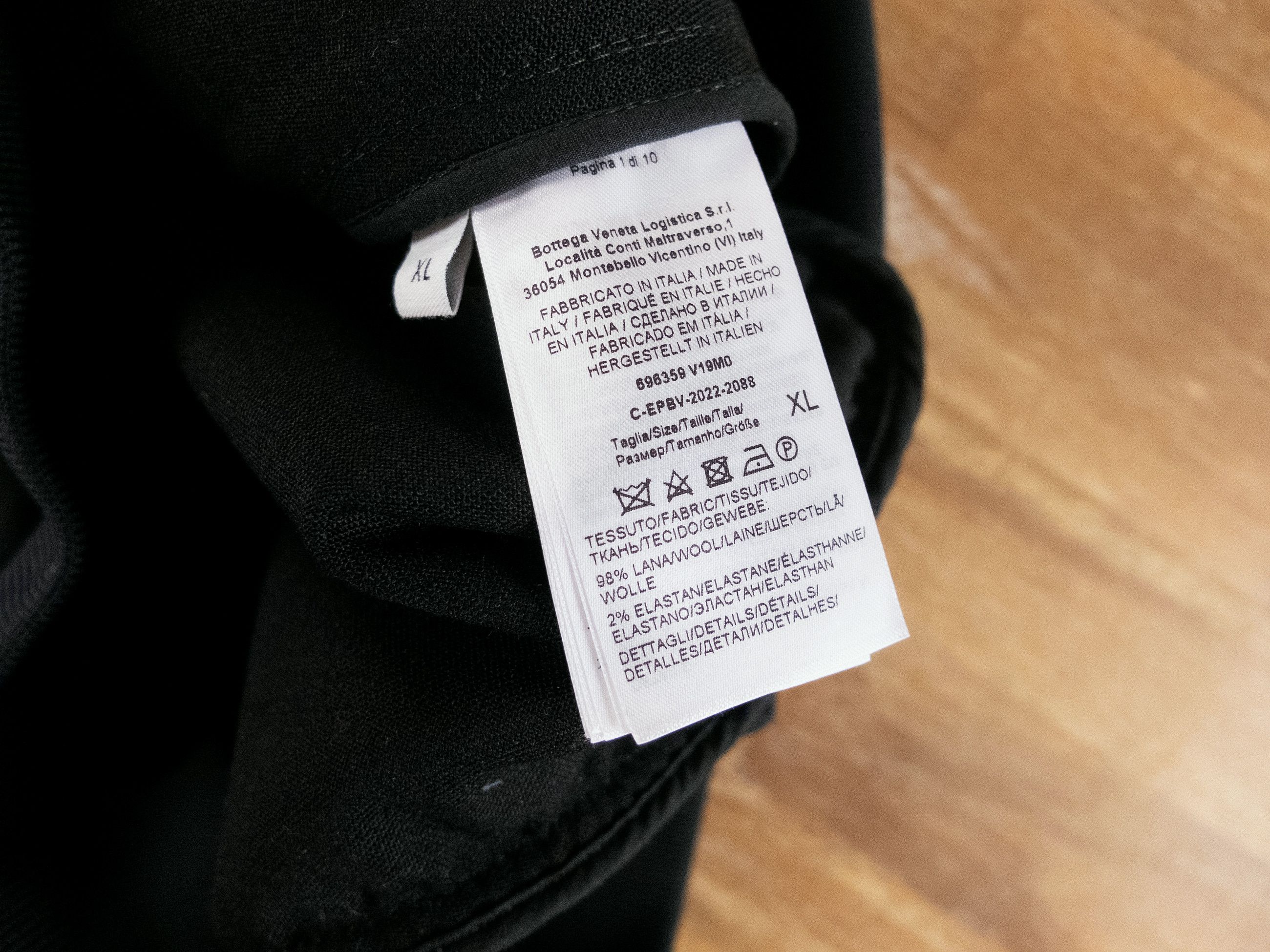 Bottega Veneta BOTTEGA VENETA black wool side stripe zip sweatshirt jacket Size US XL / EU 56 / 4 - 7 Thumbnail