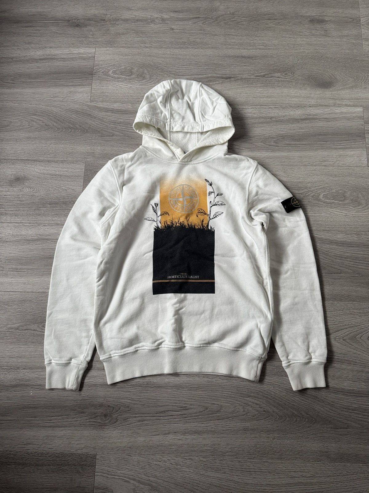 White stone island hoodie