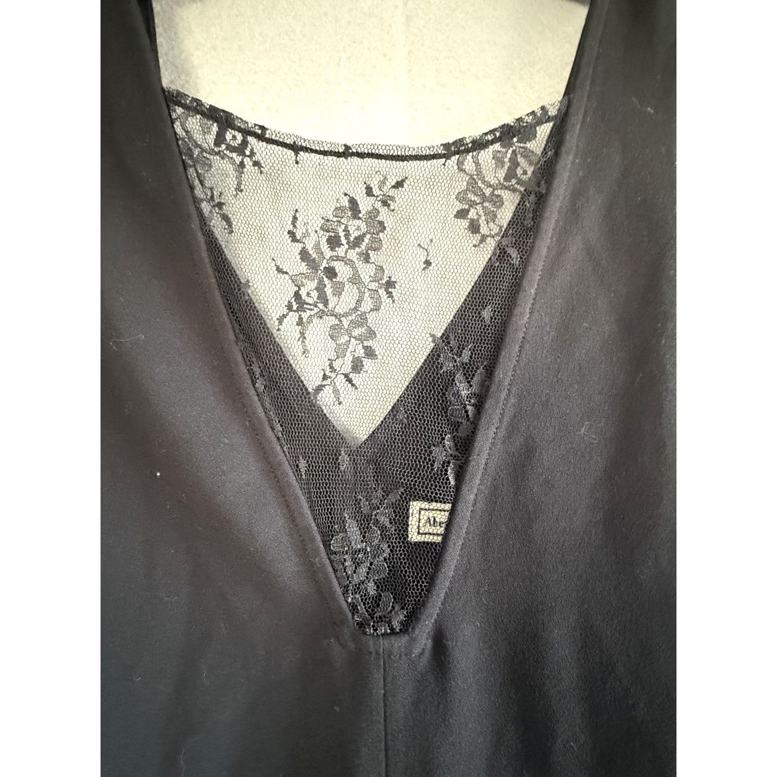 Abercrombie & Fitch Abercrombie & Fitch Dress Womens Medium Black Lace V Neck Tank Shift Party Size M / US 6-8 / IT 42-44 - 2 Thumbnail