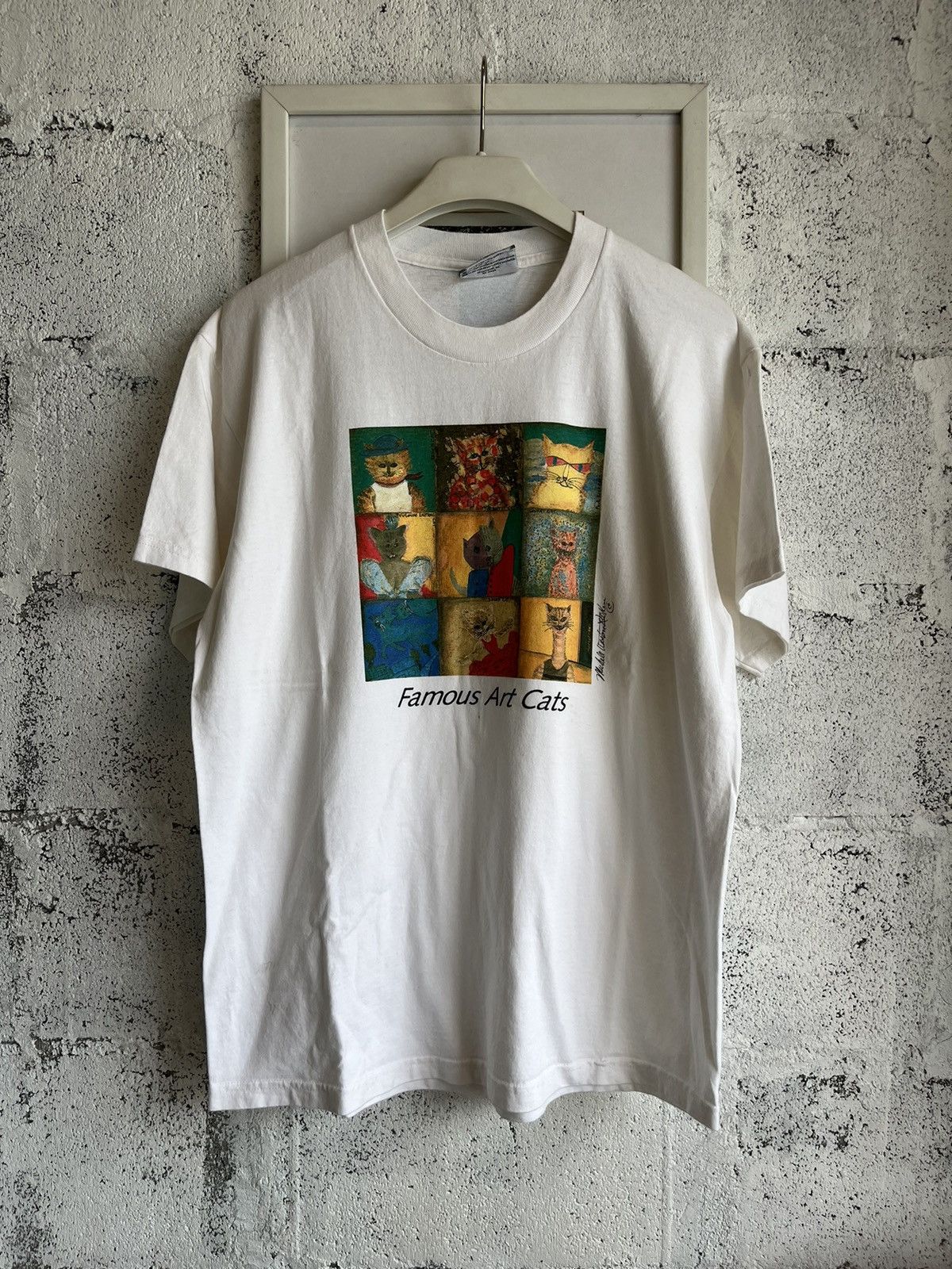 Vintage Vintage Famous Art Cats 90’s by Amedeo Modigliani Tshirt Size US L / EU 52-54 / 3 - 2 Thumbnail