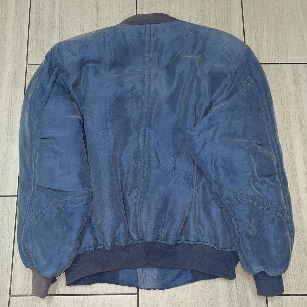 Pierre Cardin Pierre Cardin Denim Blue Silk Bomber Size US L / EU 52-54 / 3 - 6 Thumbnail
