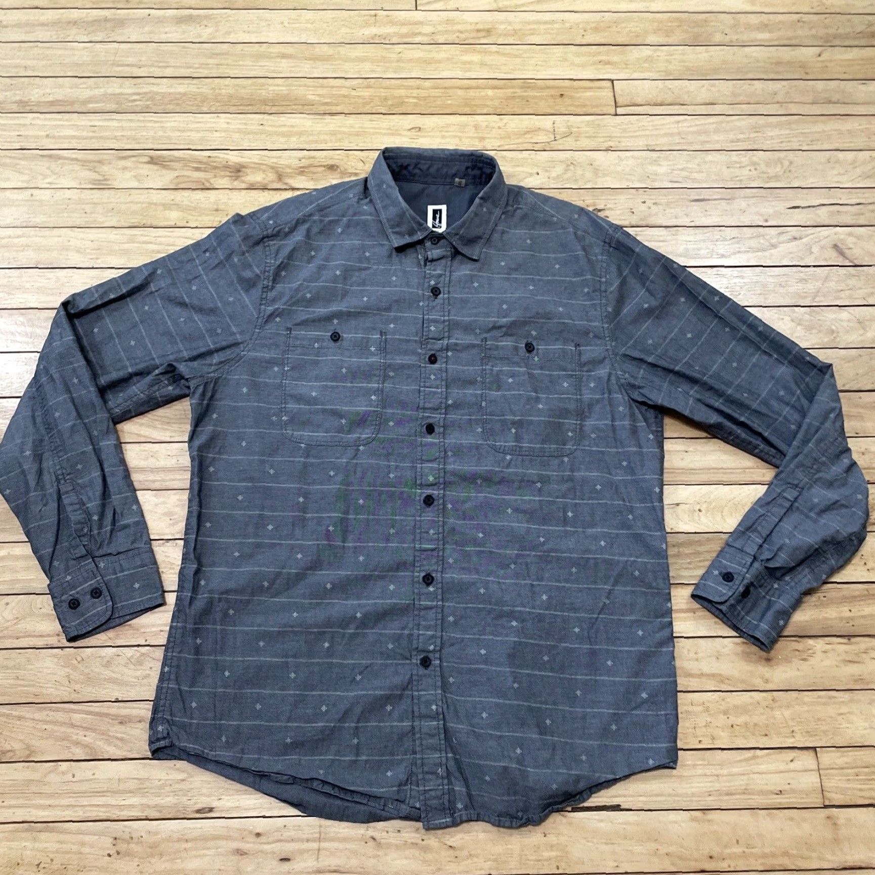 Vintage HOWE Shirt Men XL Polka Dots Print Western Talisman AOP Pockets XL Gray Stripe Size US XL / EU 56 / 4 - 2 Thumbnail