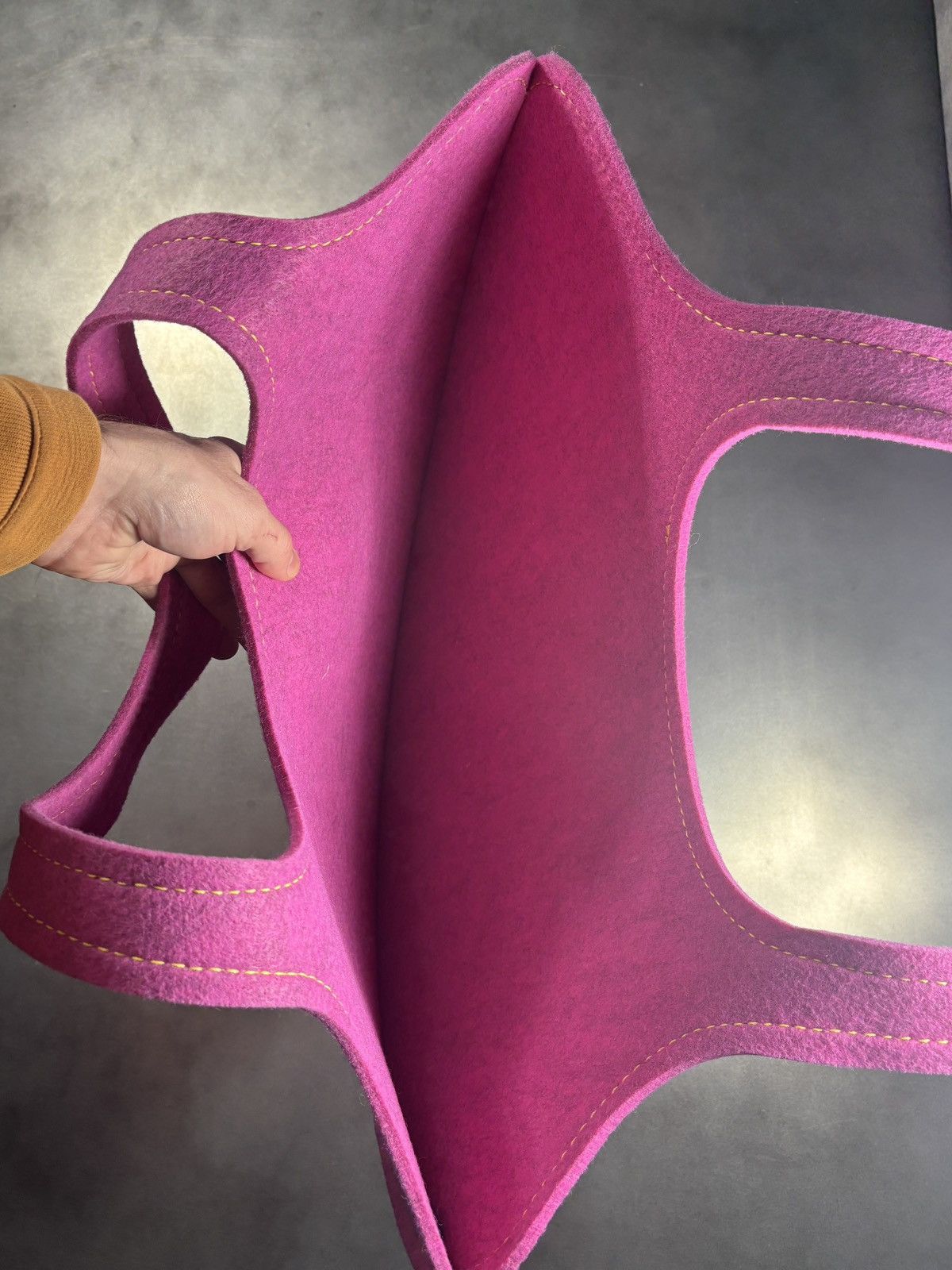 Other Felt Bag Oversized Tote Bag Felted Wool Pink Buzzi Space Size ONE SIZE - 6 Thumbnail