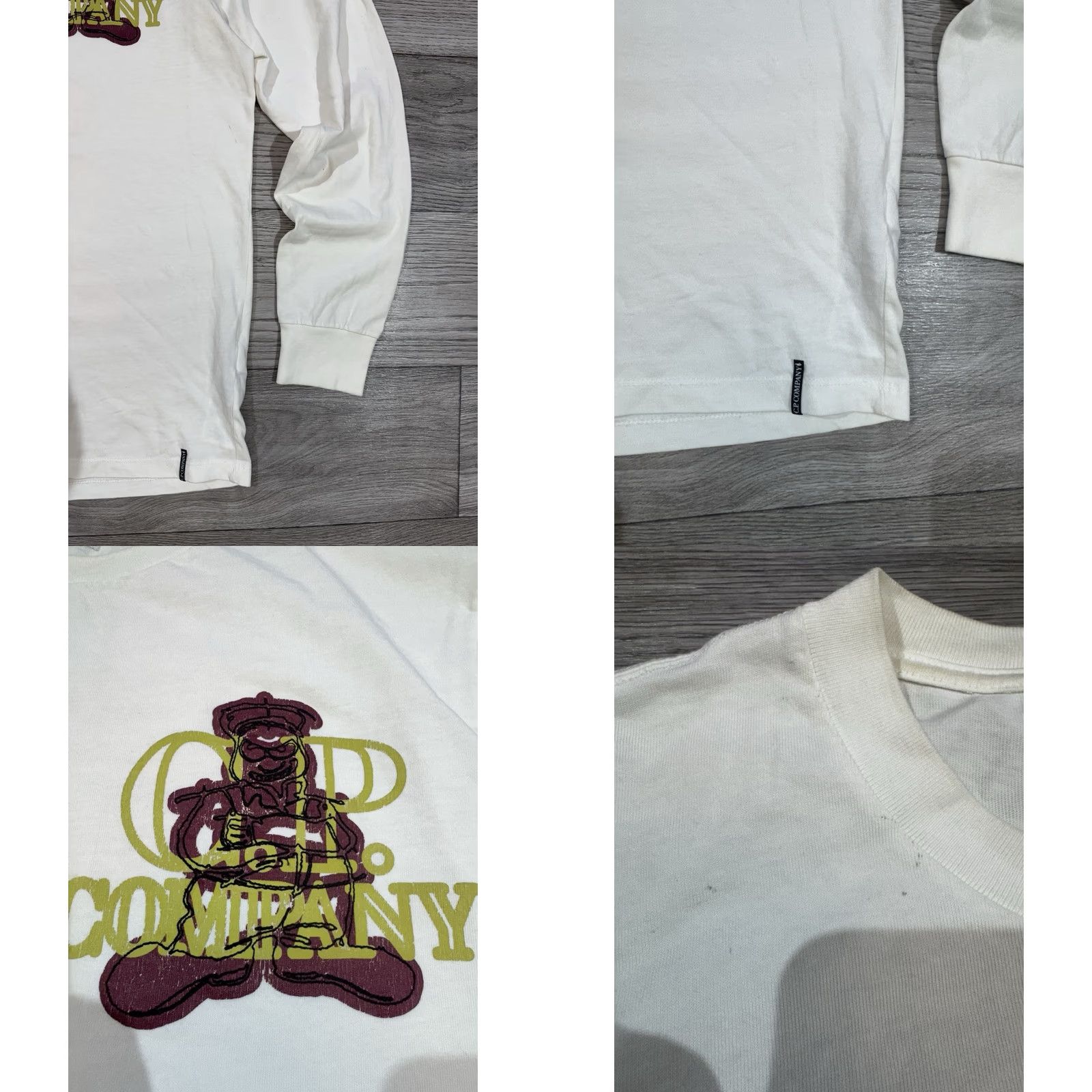 Vintage C.P. Company COMICS and CARS Mens XL Long Sleeve T-shirt Beige Big Logo Size US XL / EU 56 / 4 - 8 Thumbnail