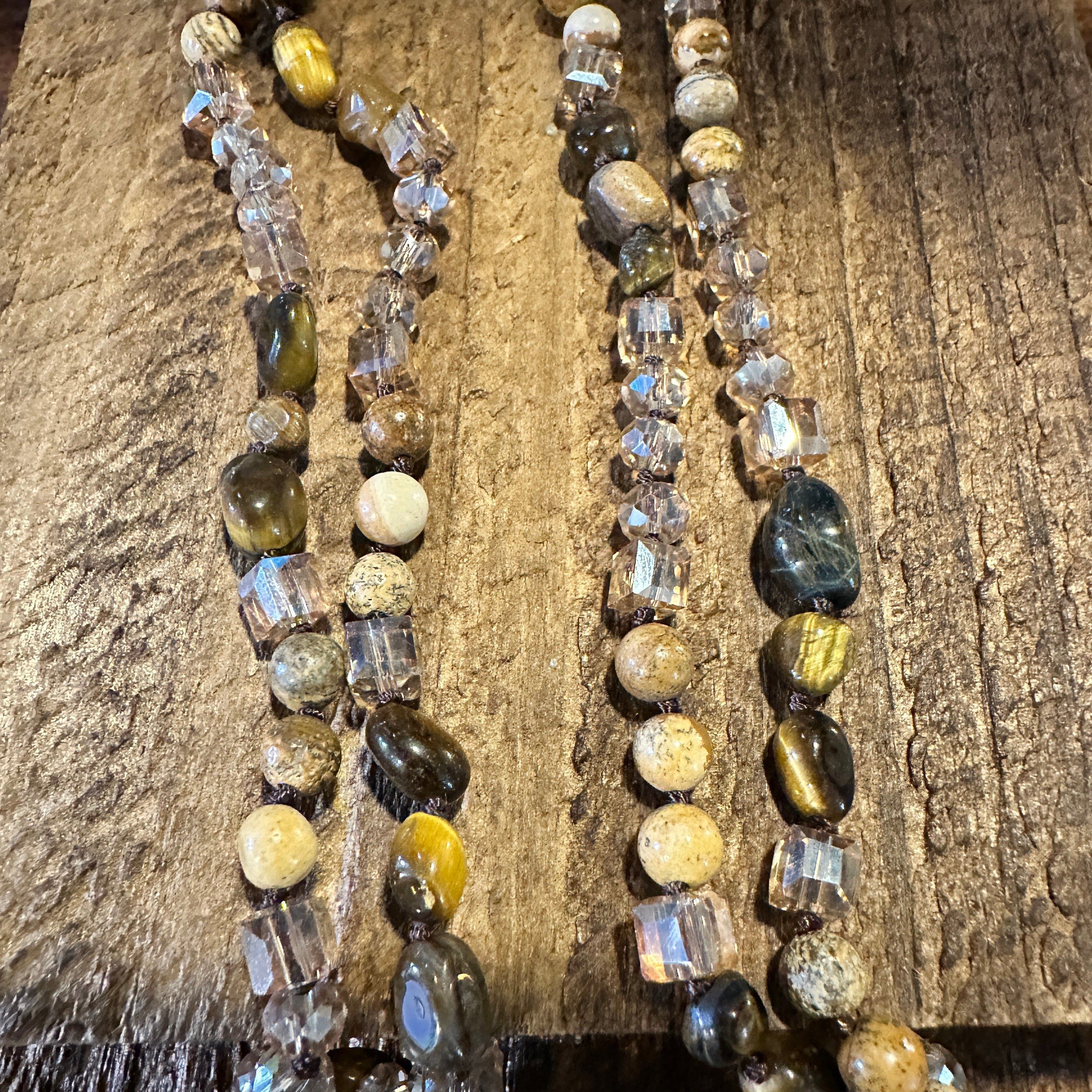 Other Bohemian Natural Stone Glass Knot Pendant Necklace | Gift Bo Size ONE SIZE - 5 Thumbnail