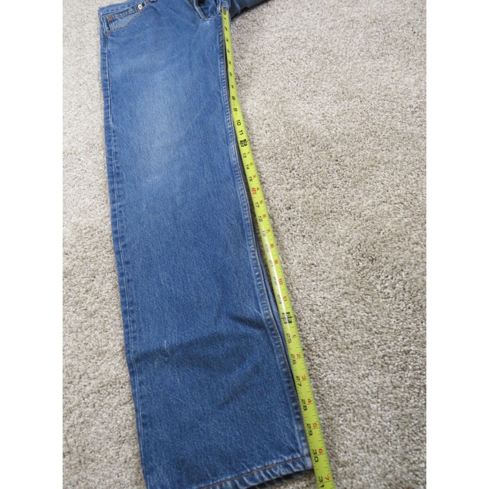 Levi's VINTAGE Levi's 501 Jeans Straight Leg Button Fly Blue 33X30.5 Regular Mens USA 90s 501 Series Denim Cotton Blue Tag Regular Fit Jeans Size US 33 - 3 Thumbnail