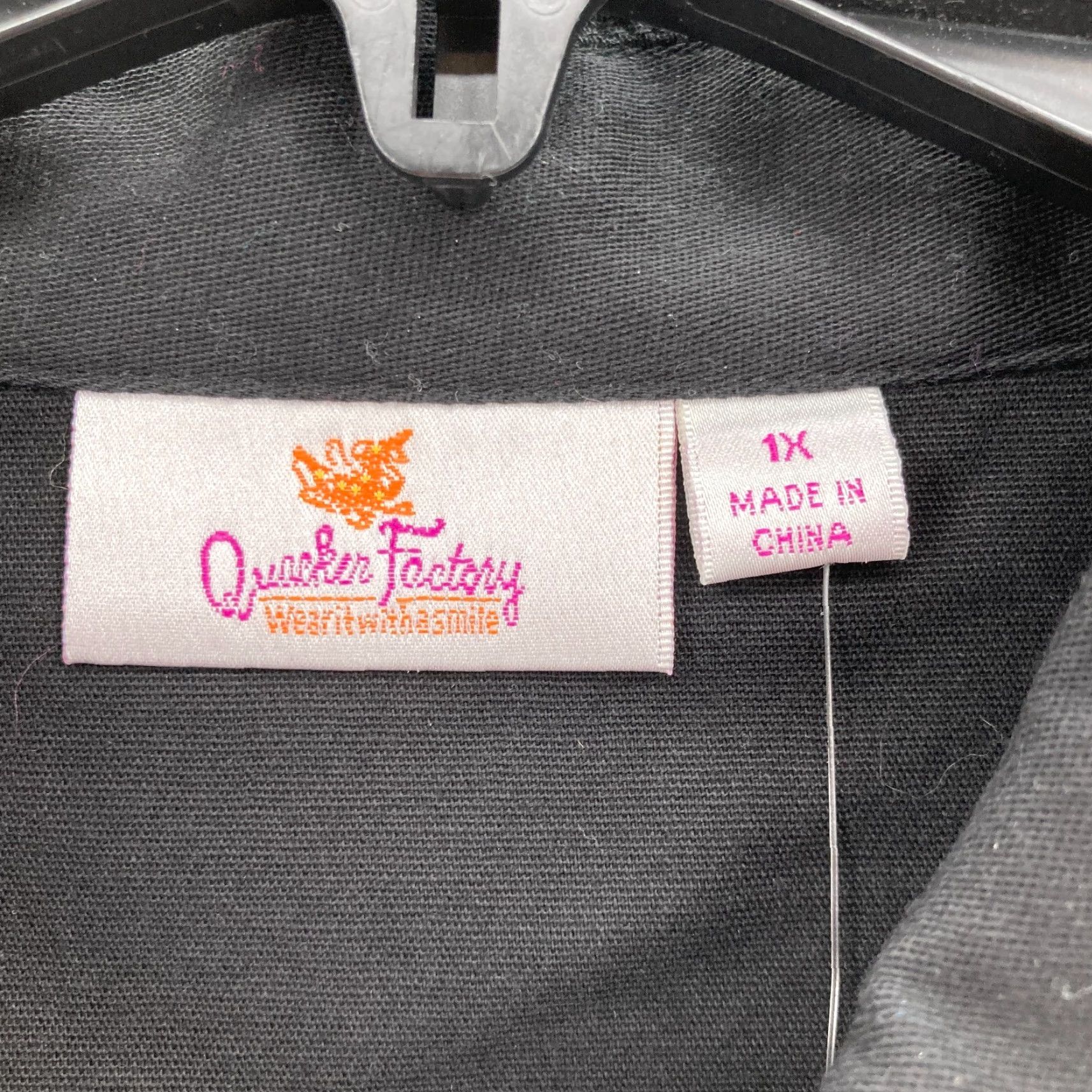 Quacker Factory Quacker Factory Black Twill Vest 1X Rhinestone Embellished Button Front Western Size XL / US 12-14 / IT 48-50 - 4 Thumbnail