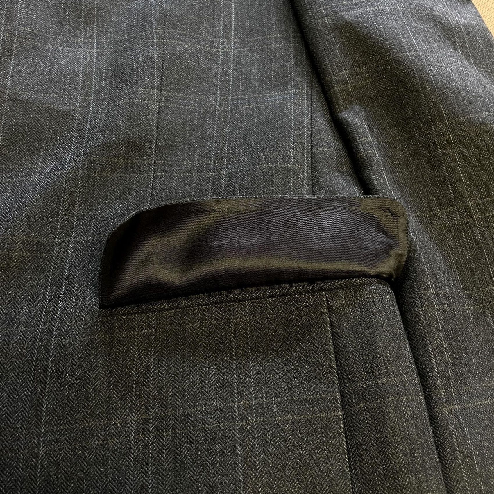 Vintage Sagewood Blazer Mens 43R Gray Plaid Wool Super 100s Sport Coat Made In Canada Size 46R - 5 Thumbnail