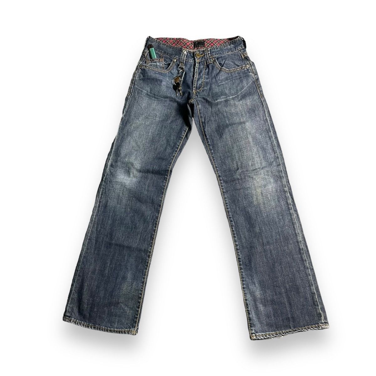 Hysteric Glamour VINTAGE MISS SIXTY LEATHER PILE WASHED DENIM PANTS Size 28" / US 6 / IT 42 - 1 Thumbnail