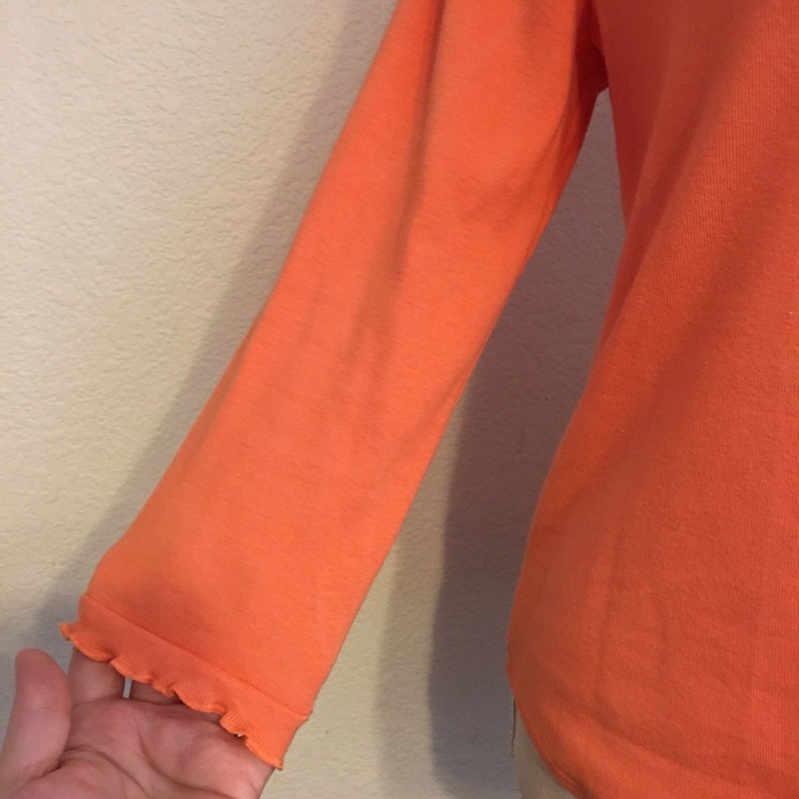 Other Nine & Co sherbert orange ruffle detail top S Size S / US 4 / IT 40 - 3 Thumbnail