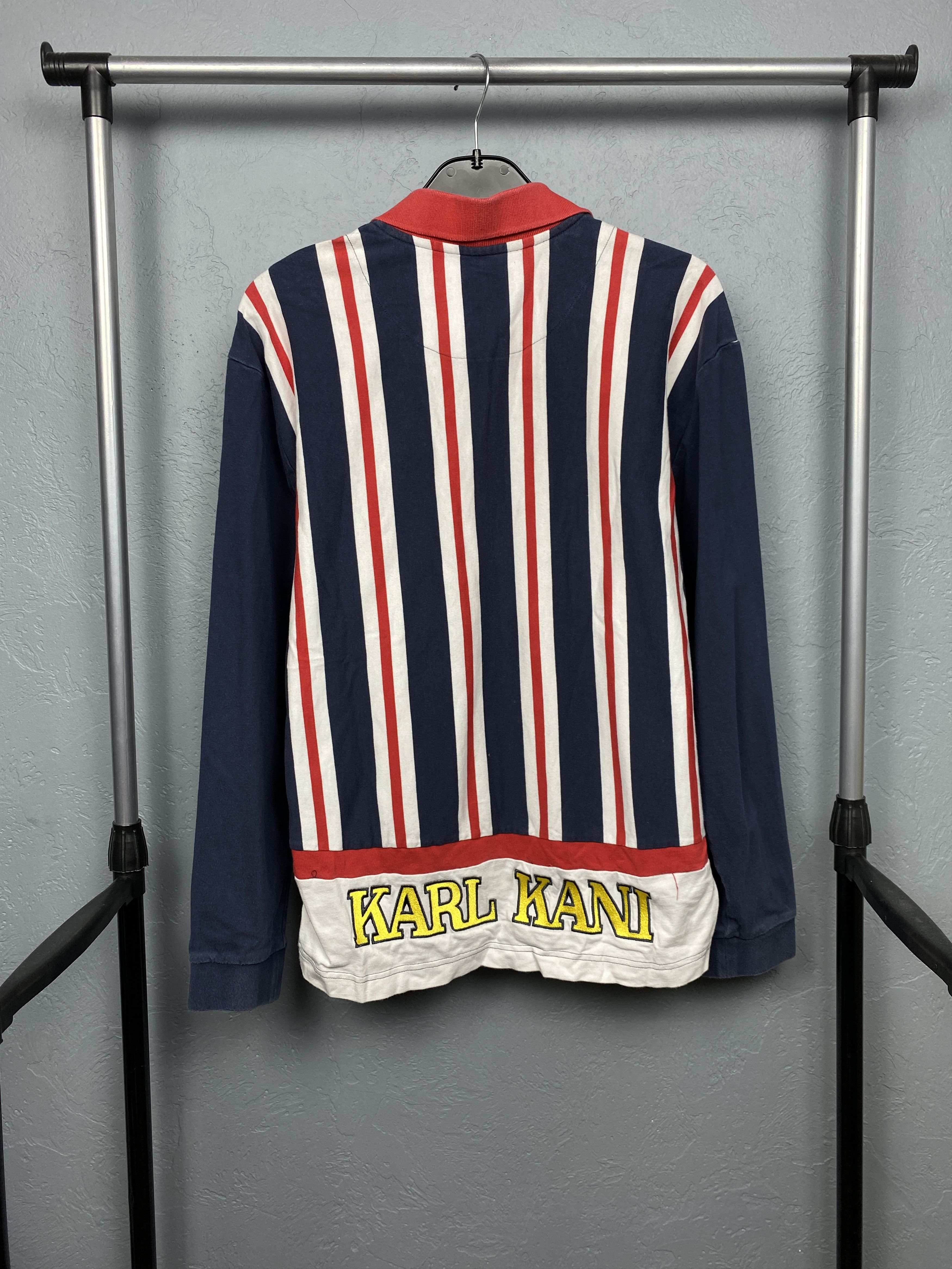 Karl Kani Karl Kani Vintage Mens Long Sleeve Striped Polo Shirt Size US M / EU 48-50 / 2 - 6 Thumbnail
