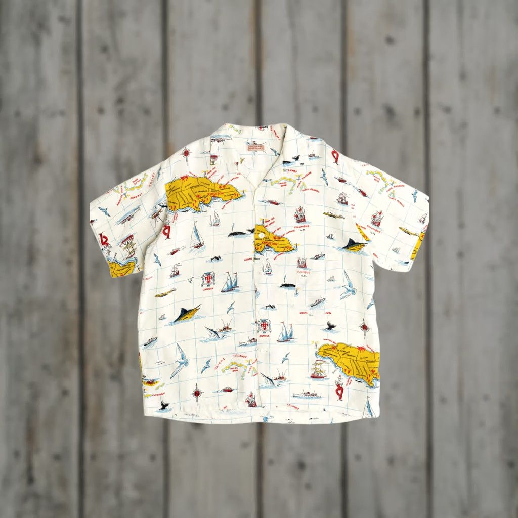 Nautica Rare Vintage Hawaiian Shirt Loop Issa's Jamaica Nautical Map 2XL White Mens Shirt Size US XXL / EU 58 / 5 - 1 Thumbnail
