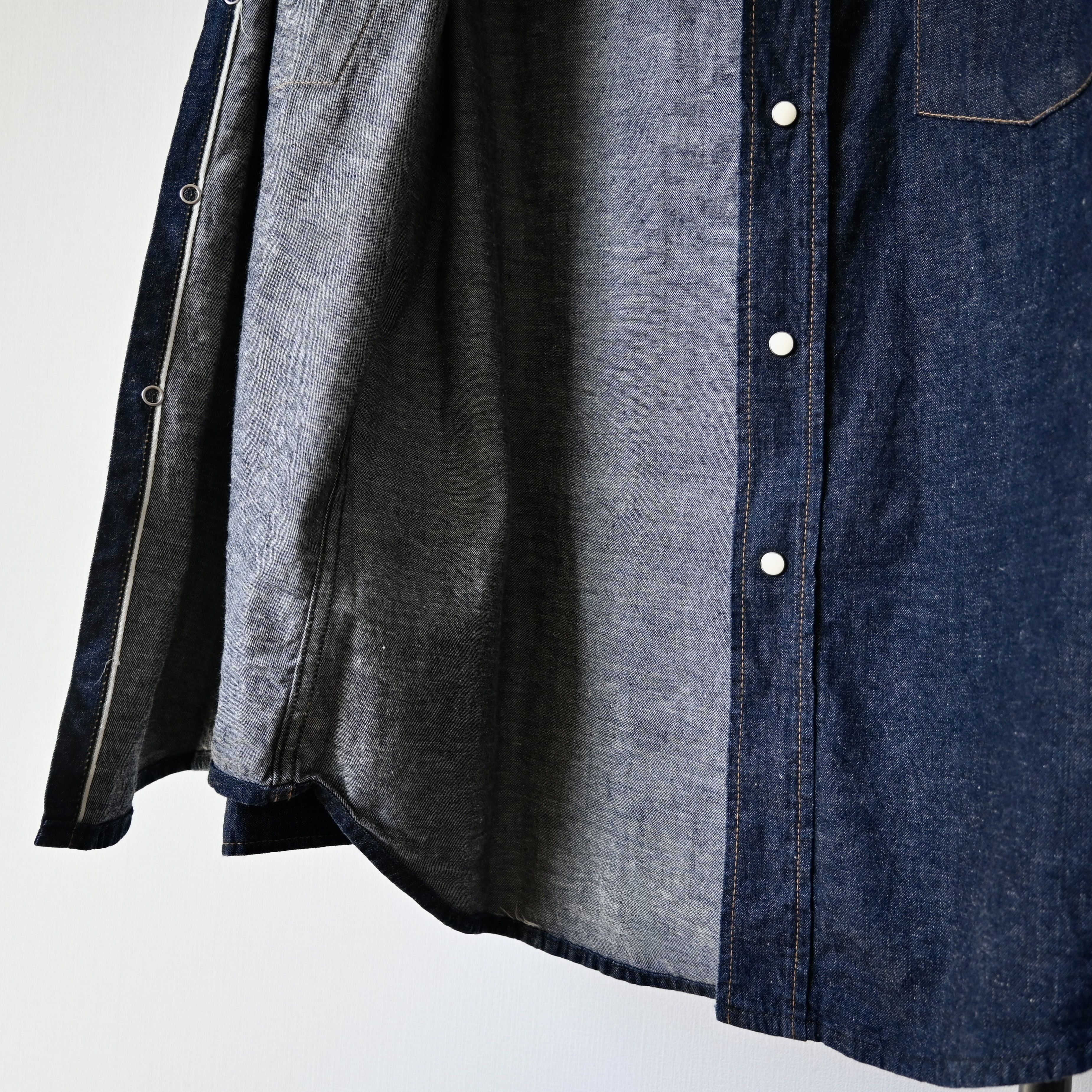Japanese Brand VTG 1990s BLUE WAY indigo denim western shirt, made in Japan Size US L / EU 52-54 / 3 - 9 Thumbnail