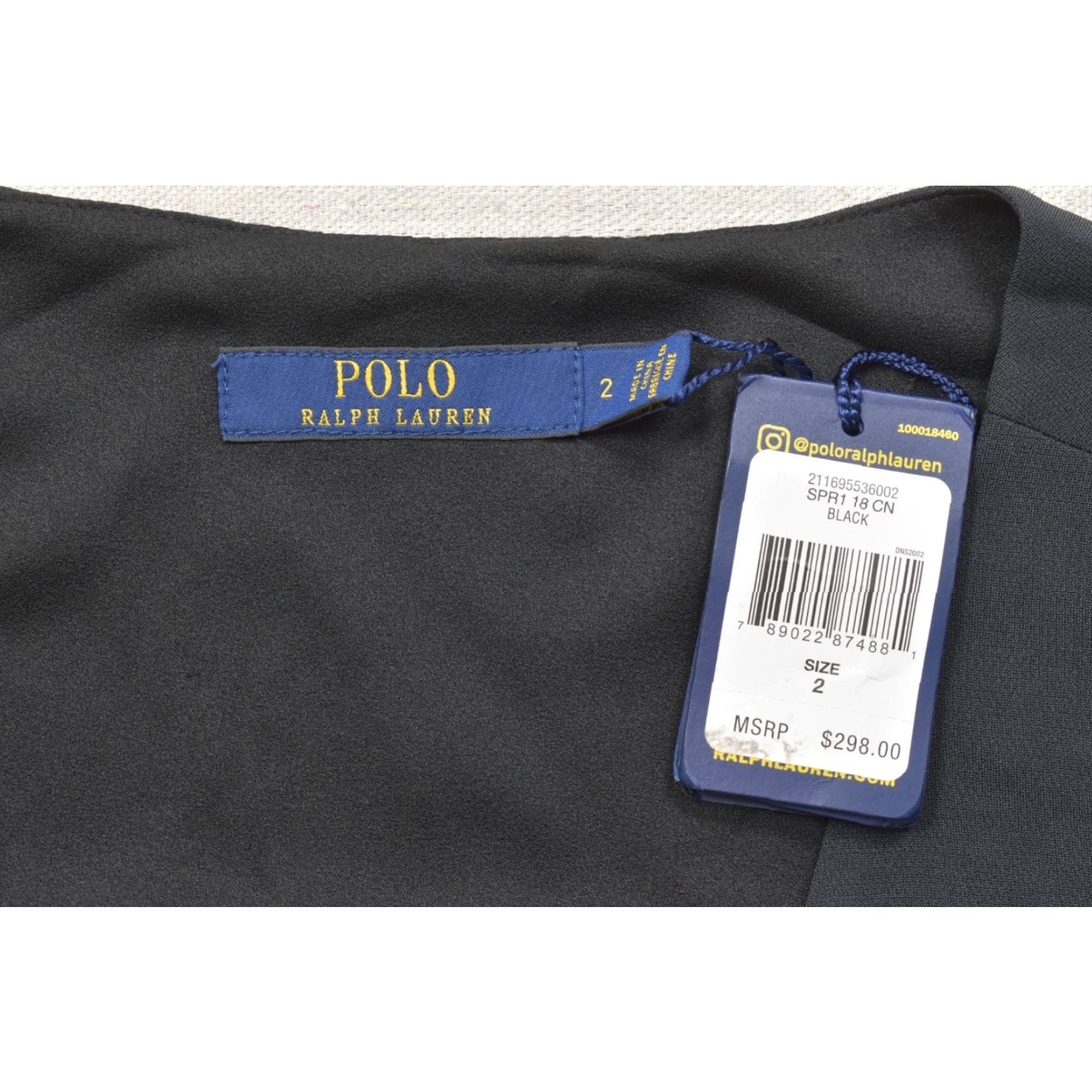 Ralph Lauren Polo Ralph Lauren Black Triacetate Blend Wrap Dress V-Neck Size 2 Size XS / US 0-2 / IT 36-38 - 2 Thumbnail