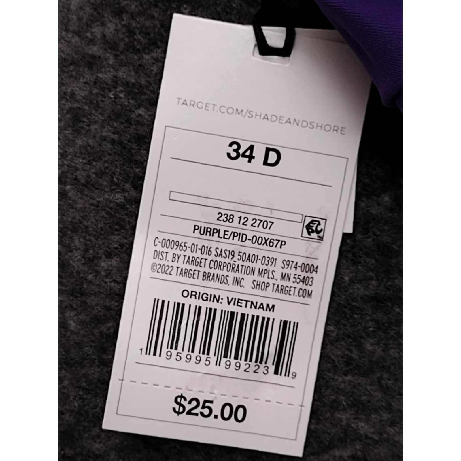 Vintage Shade & Shore Bikini Top Purple Keyhole Spaghetti Padded 34D Women Adult Regular XS-34? Size XXS / US 00 / IT 34 - 5 Thumbnail
