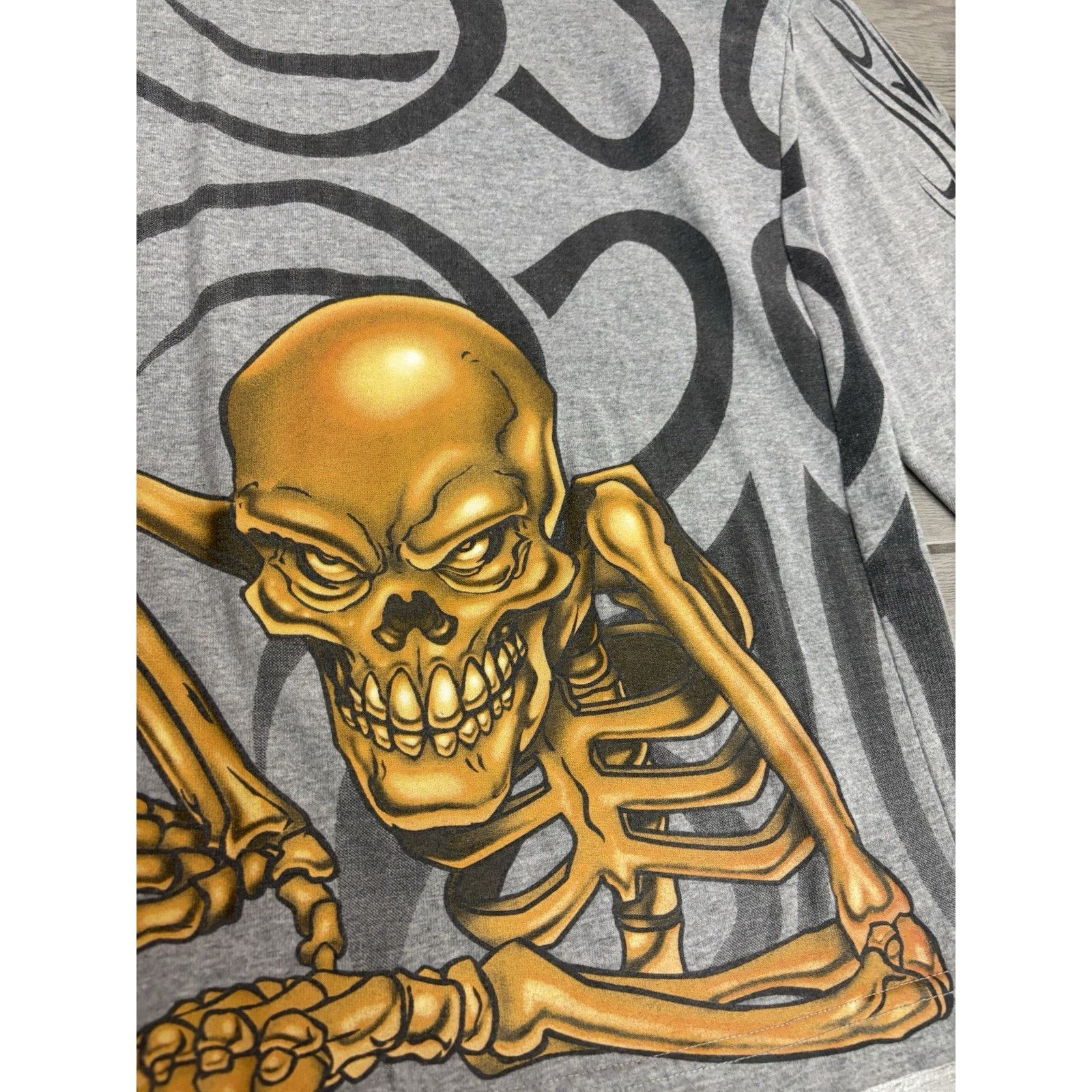 JNCO Vintage Y2K Jnco Jeans Long Sleeve Flames Skull Shirt Xl/2XL Size US XL / EU 56 / 4 - 3 Thumbnail