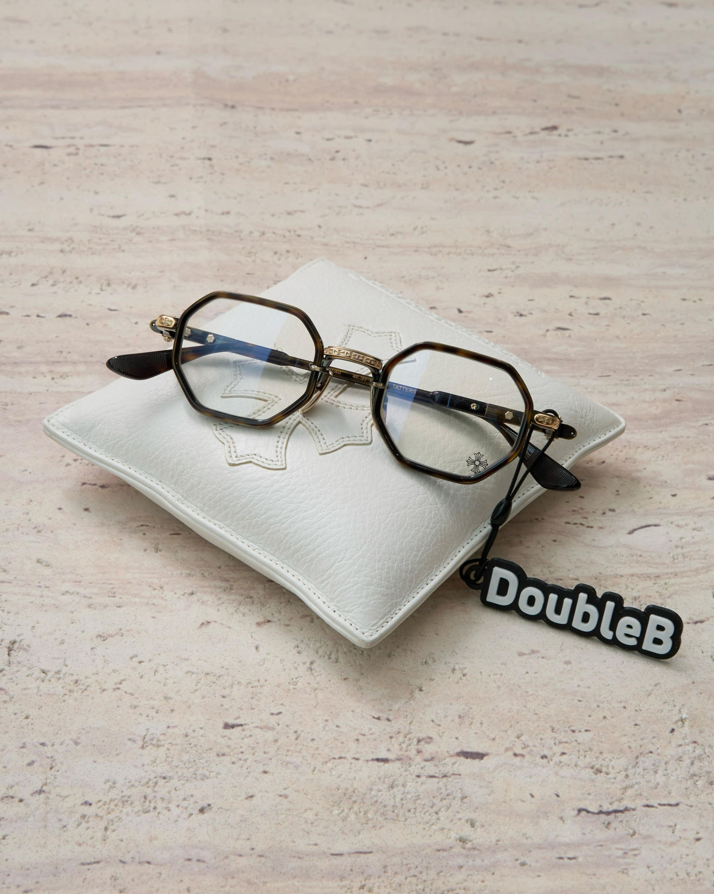 Chrome Hearts CHROME HEARTS TATTERS Dark Tortoise/Antique Gold Size ONE SIZE - 6 Thumbnail
