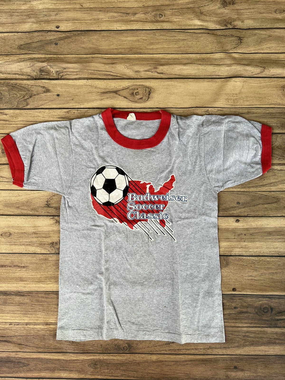 Vintage Vintage budweiser soccer classic ringertee fifty fifty blend Size US S / EU 44-46 / 1 - 1 Thumbnail