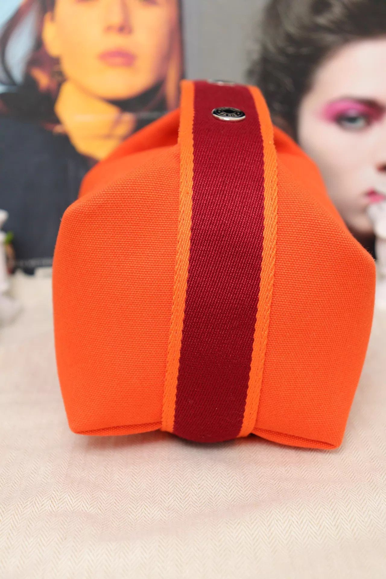 Hermes Hermès Lunch Box Bag Flame Orange 21x12x10 Dust Bag Size ONE SIZE - 3 Thumbnail