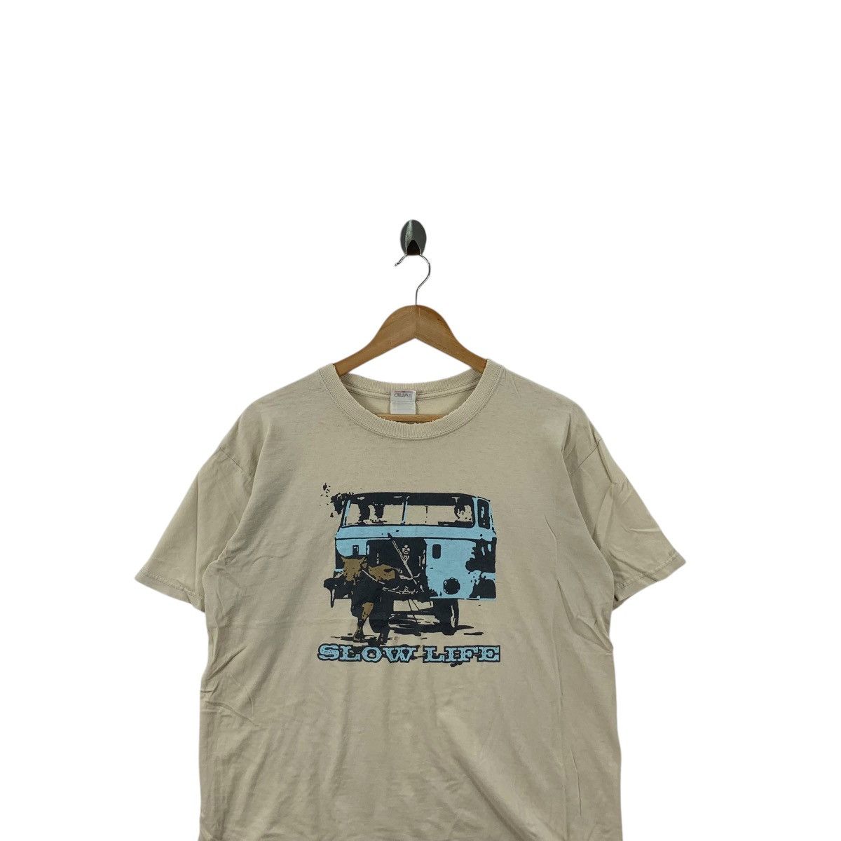 Vintage Vintage THE SLOW LIFE Modern Streetwear Thrashed Tee Shirt Size US M / EU 48-50 / 2 - 2 Thumbnail